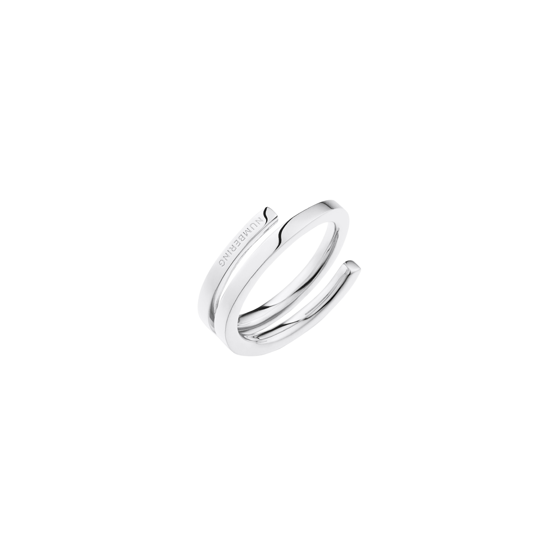 넘버링 #4600 스퀘어 코일 링 실버 (1.5턴)(NUMBERING #4600 Square Coil Ring Silver (1.5 turns))