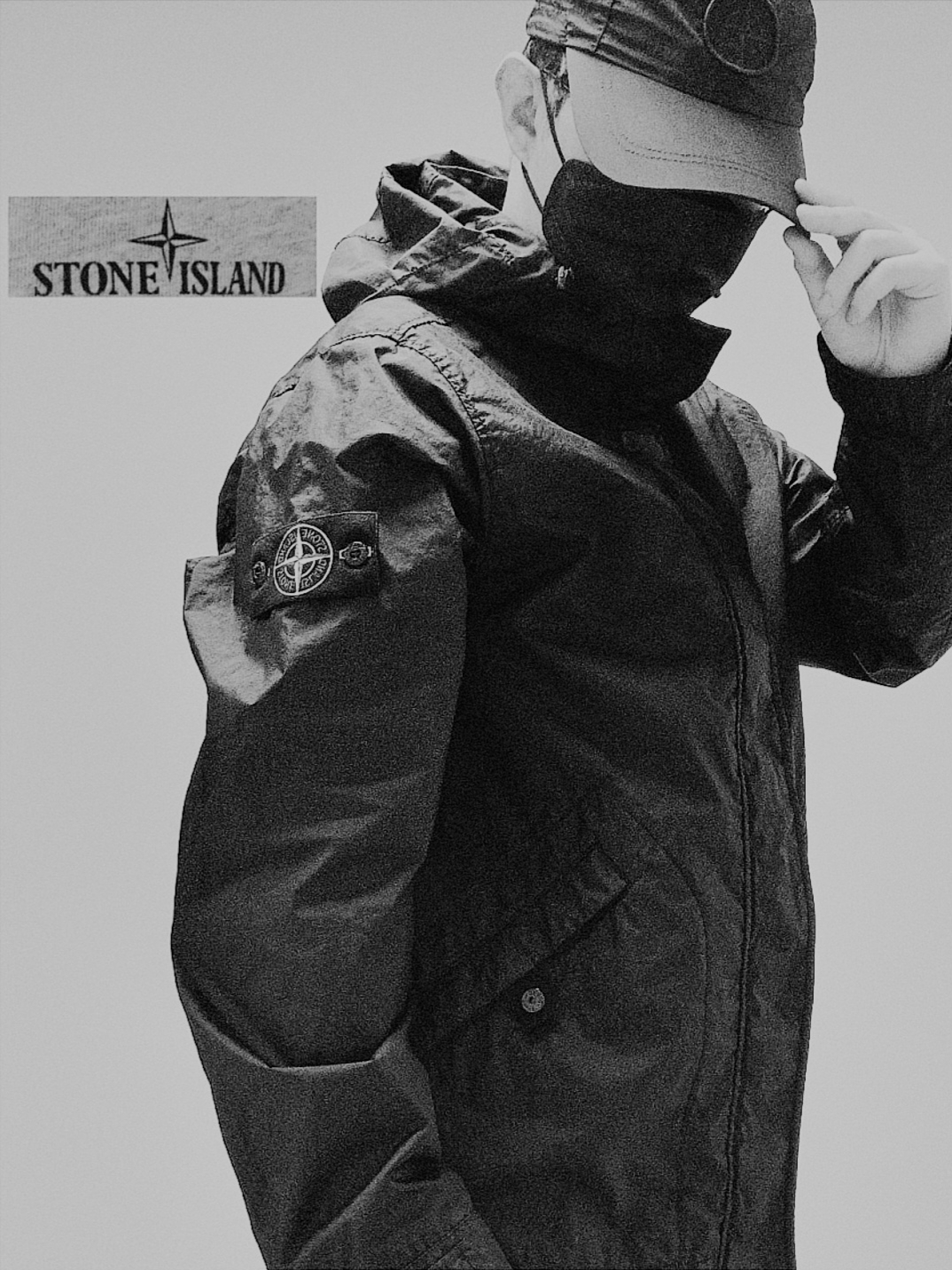 Stone Island 99576 Nylon Metal 6-Panel Cap Black, Arc'teryx Beta Pants Black 착용 스타일 - 1