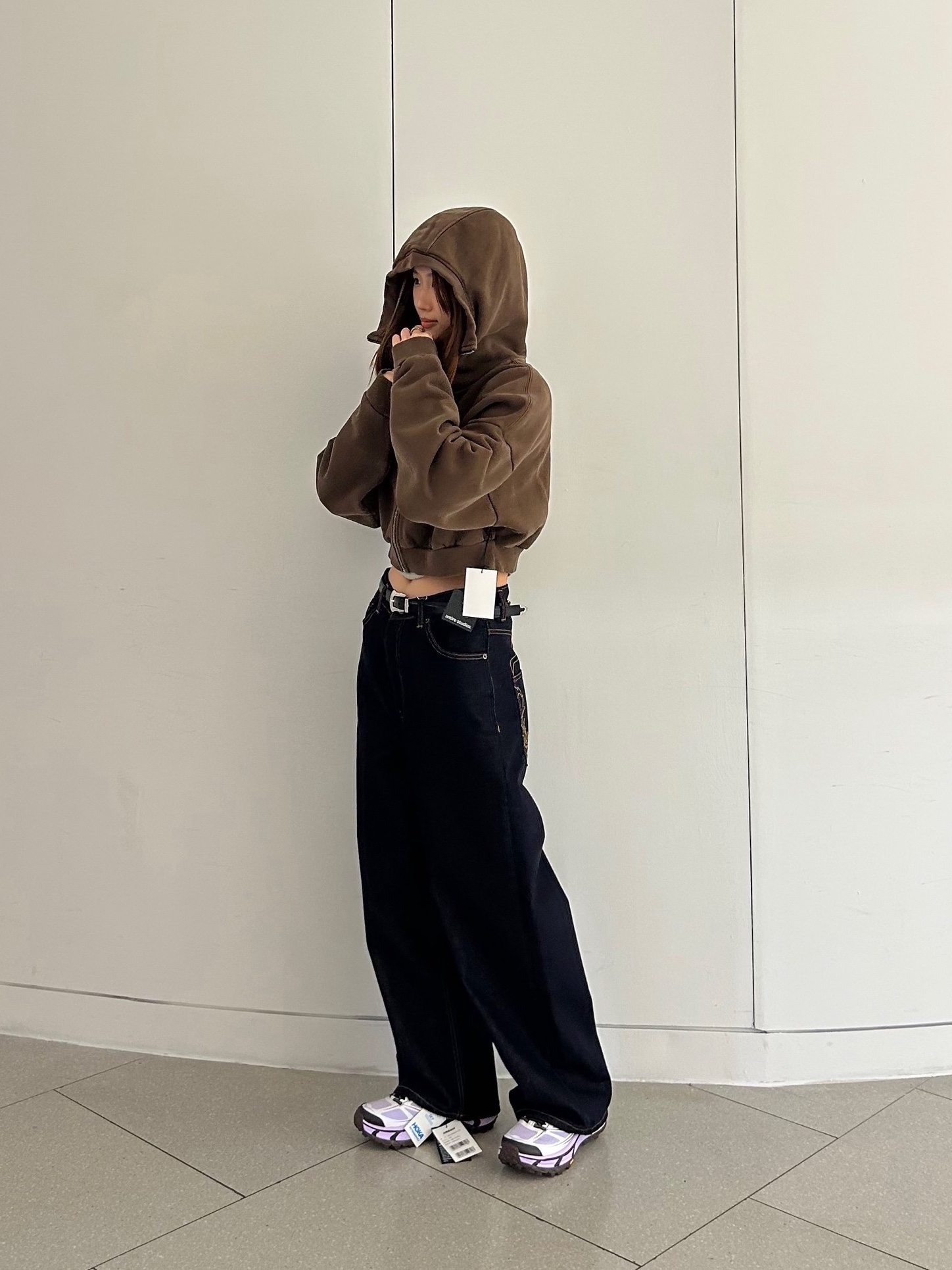 Entire Studios Women Cropped Full Zip Brunette - 25FW 착용 스타일 - 5