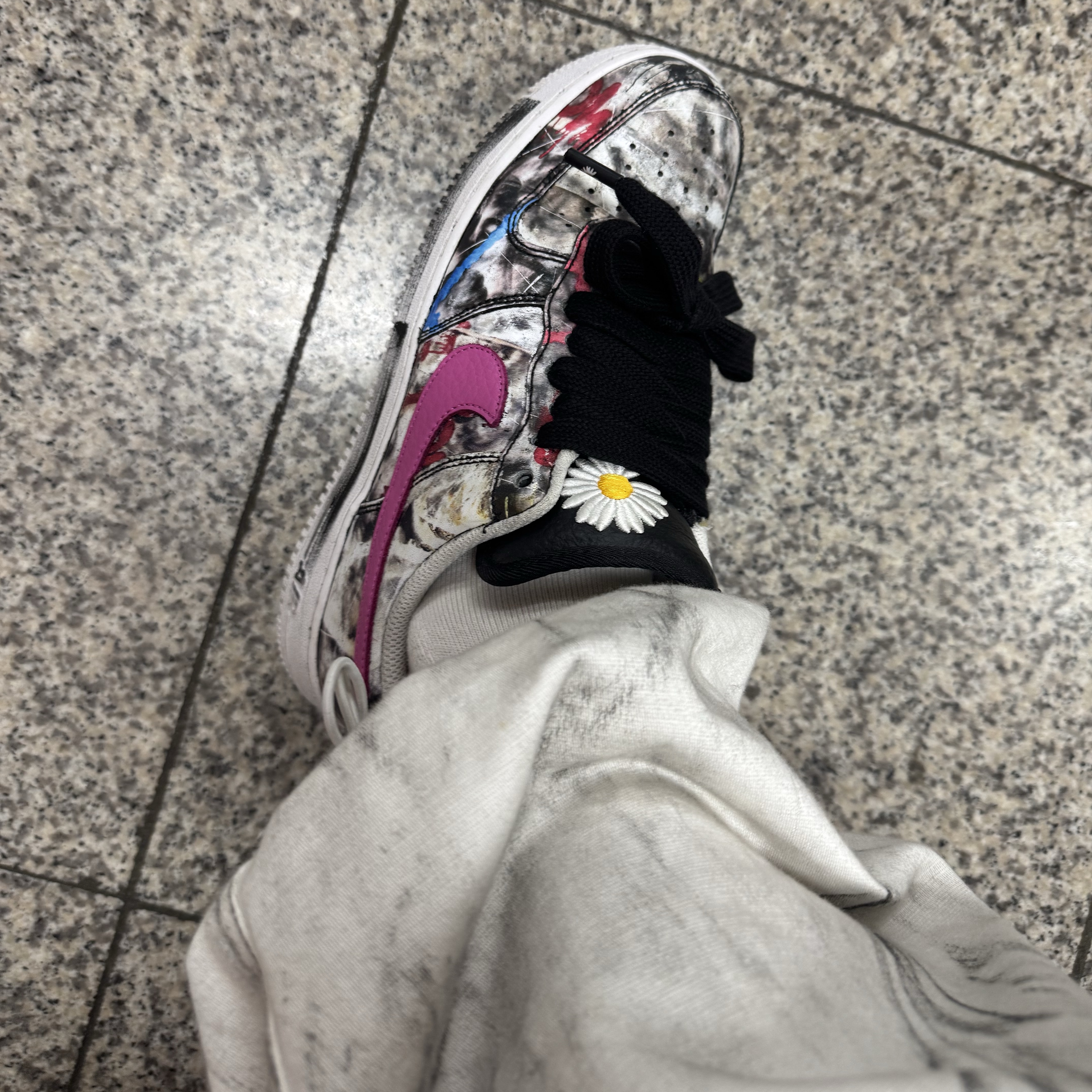 Nike x Peaceminusone Air Force 1 Low Para-Noise 3.0 Black and Multicolor, Nos Couleurs 01 Cargo Pants Dirty Washing 착용 스타일