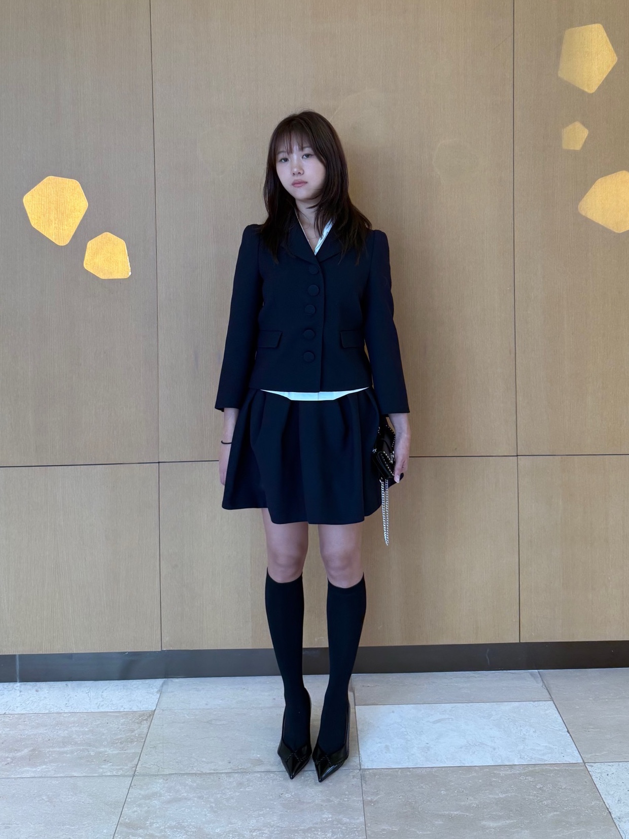 Shushu/Tong Women Tucked Short Skirt Navy Blue - 25FW 착용 스타일 - 2
