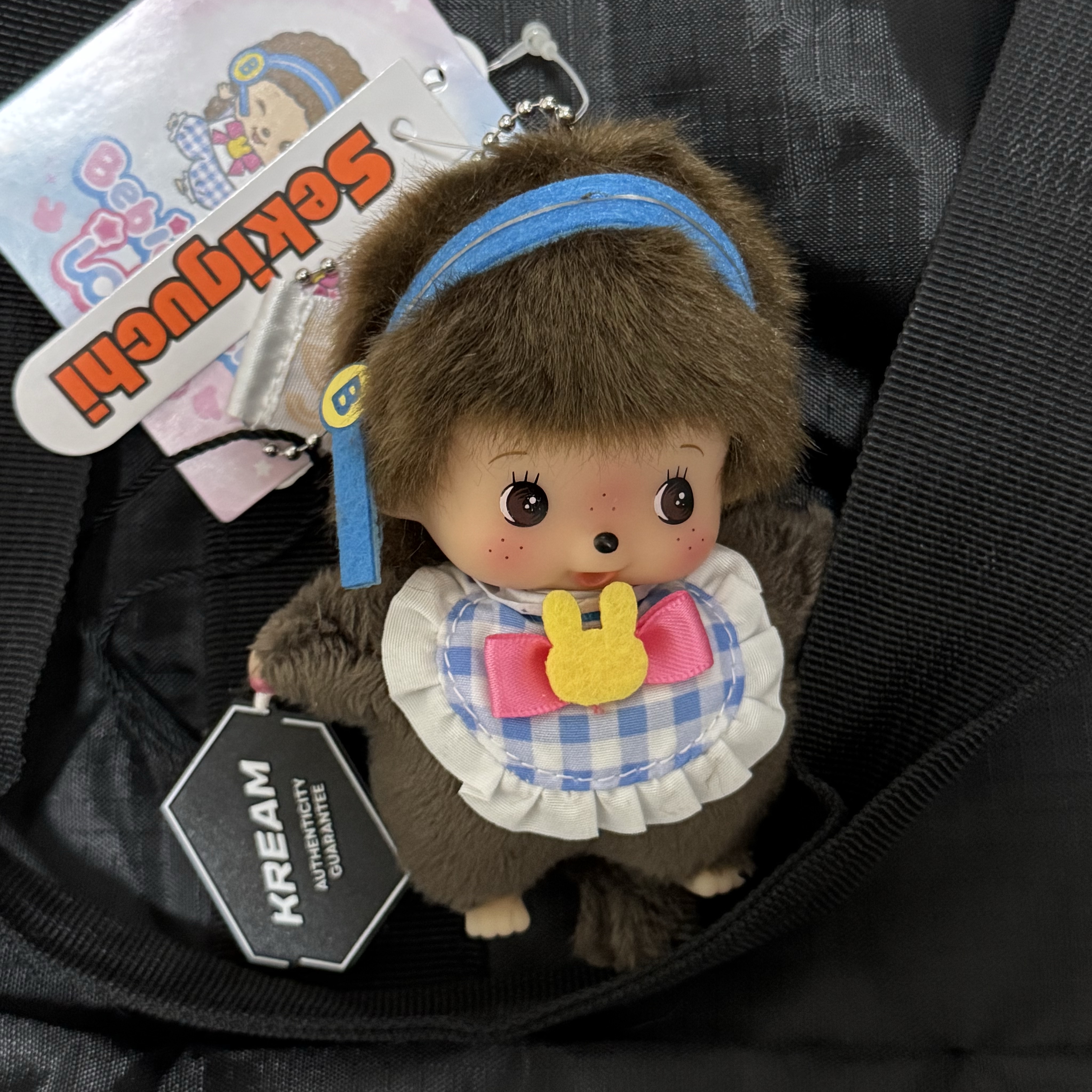 Monchhichi Idol SS Bebichhichi Key Chain Blue 착용 스타일 - 1