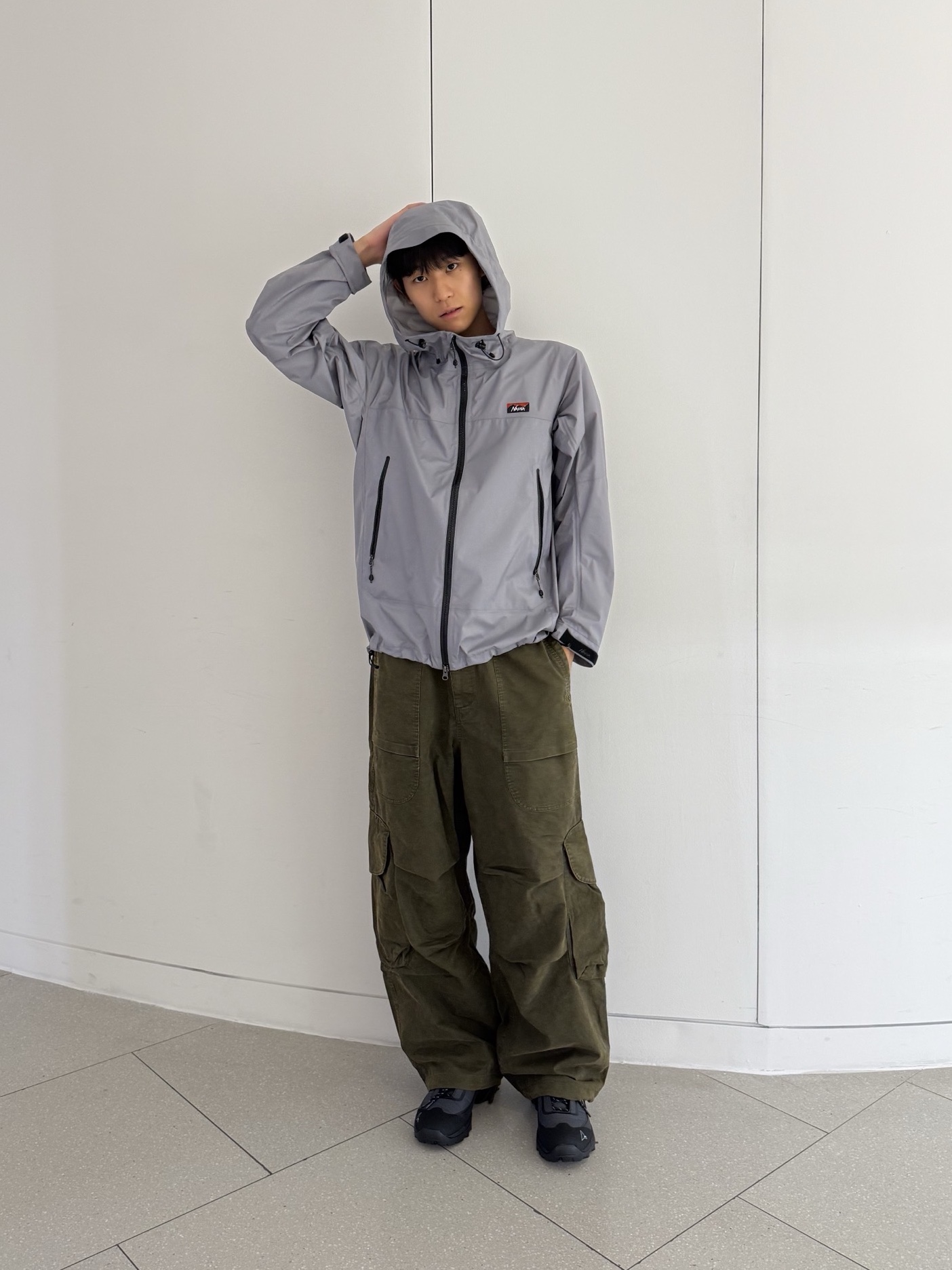 Nanga AT 3L Weather Sheild Jacket Grey - 25SS 착용 스타일 - 2