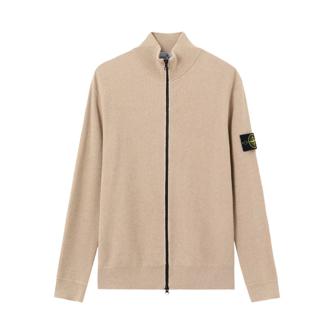 L1S1551001-26S00D8-V0M9A Stone Island 5100126 Ribbed Soft Organic Cotton Regular-Fit Zip-Up Jumper Desert Melange - 26SS