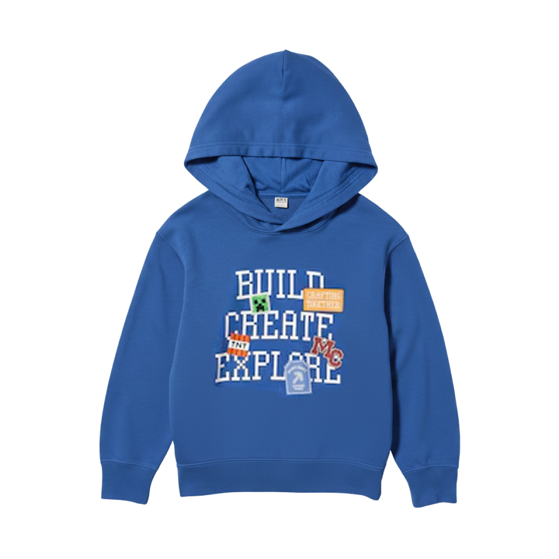 (키즈) 유니클로 마인크래프트 스웨트 후드 블루 - JP((Kids) Uniqlo Minecraft Sweat Hoodie Blue - JP)