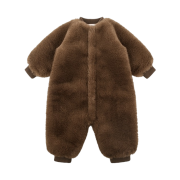 (Kids) Monchhichi x Bebe De Pino Fur Overall Brown