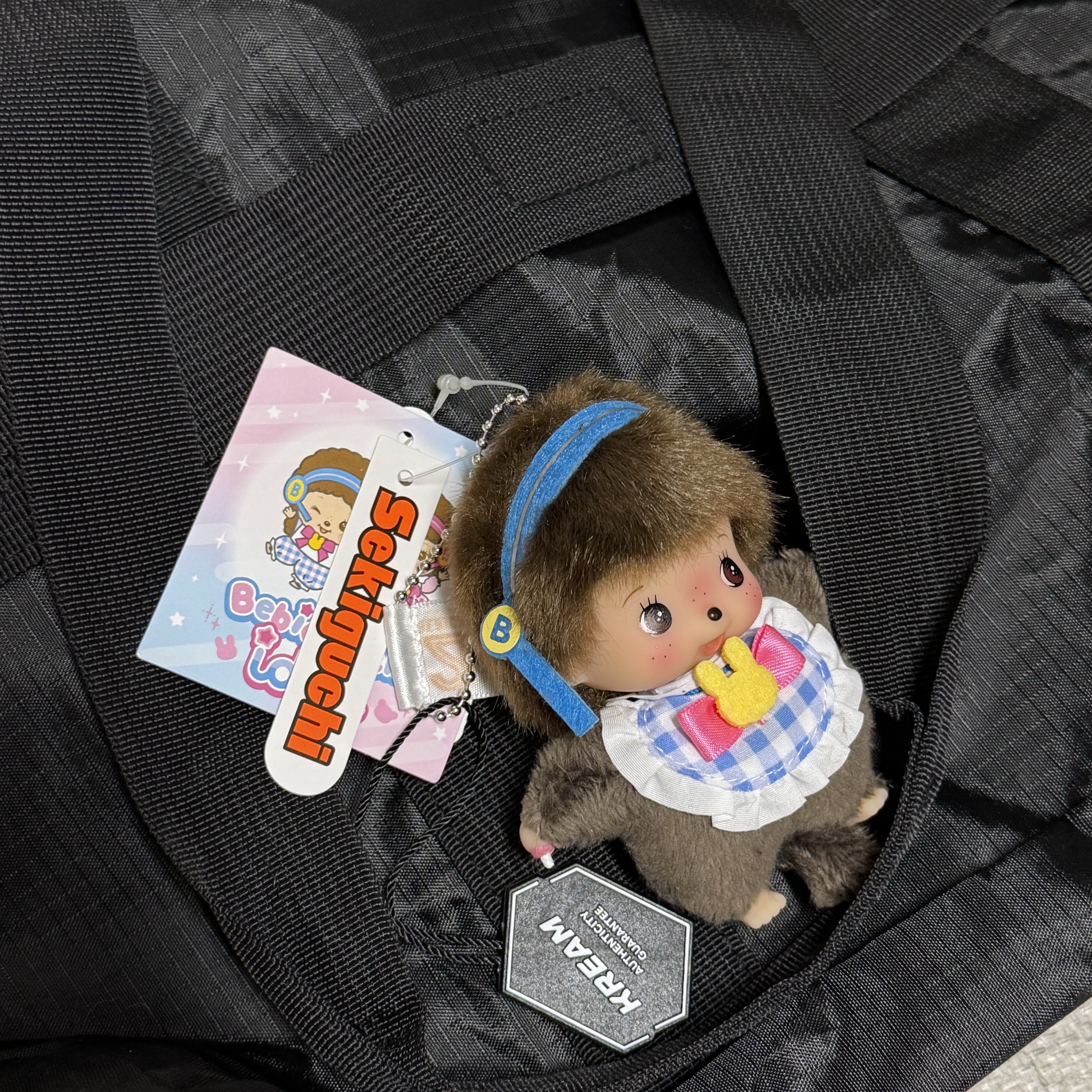 Monchhichi Idol SS Bebichhichi Key Chain Blue 착용 스타일 - 3