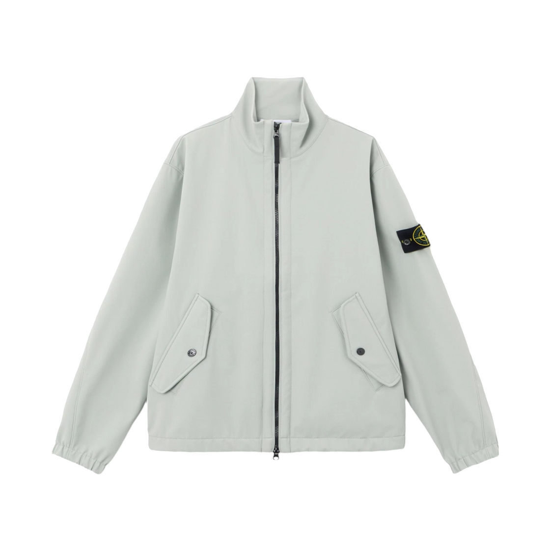 L1S1541000-22S0A22-V0055 Stone Island 4100022 Light Soft Shell-R E.Dye Technology In Recycled Polyester Stand Collar Jacket with Water- and Wind-Resistant Membrane Sage Green - 26SS