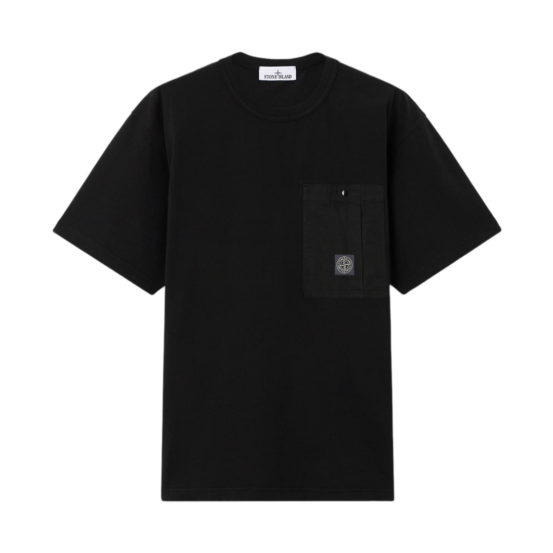 L1S1521000-04S0115-V0029 Stone Island 2100004 Combed Organic Cotton Jersey Regular-Fit T-Shirt with Chest Pocket Black - 26SS
