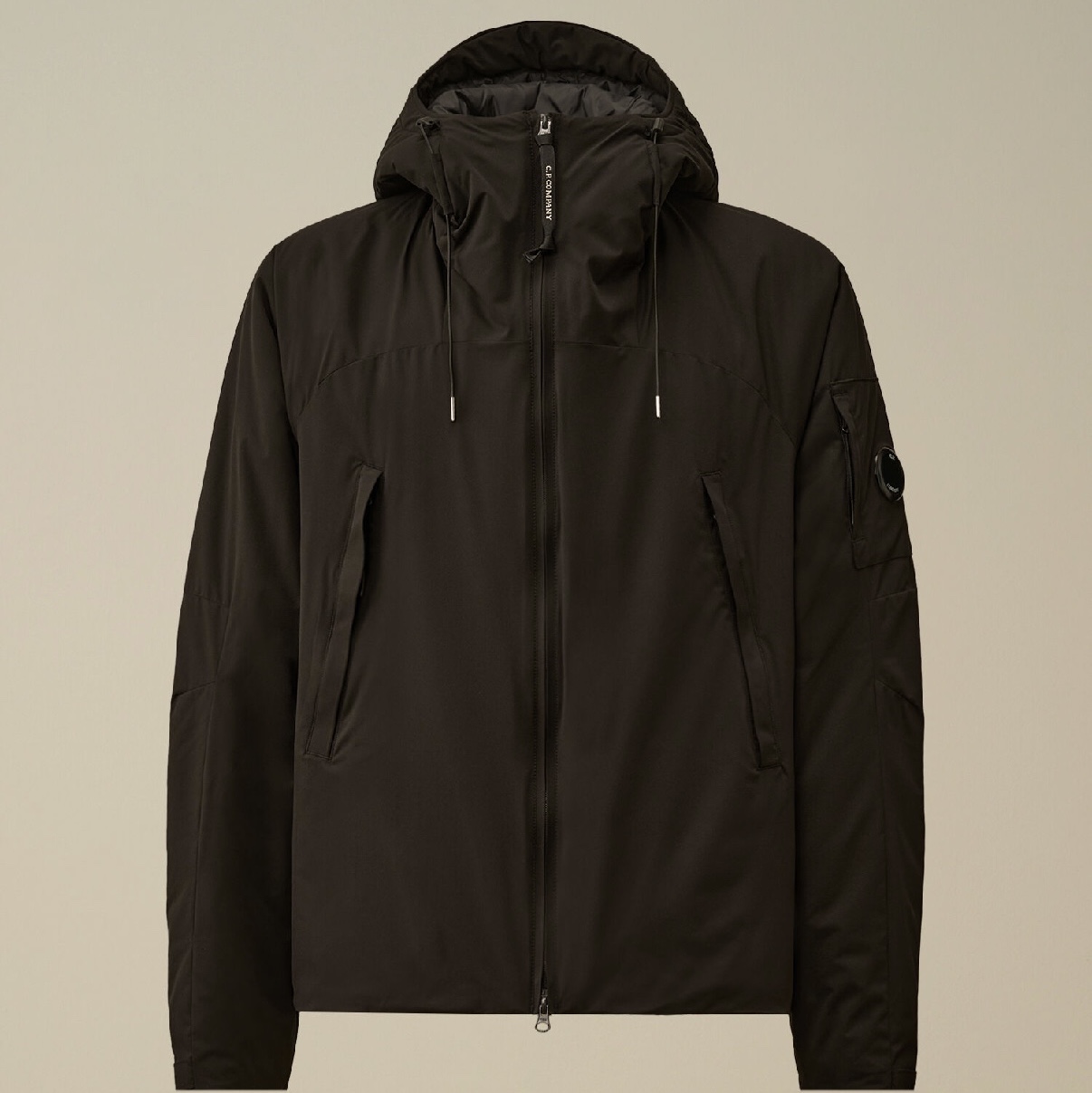 C.P. Company Pro-Tek Hooded Padded Jacket Black - 25FW 착용 스타일 - 1