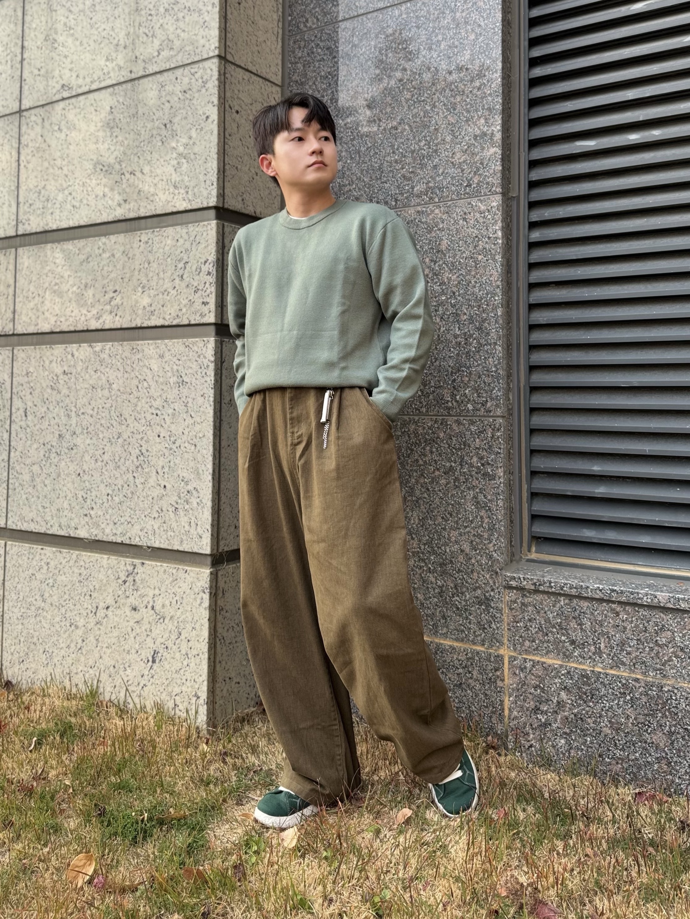 [6% 적립] LeMouton Buddy Darkgreen 착용 스타일 - 1