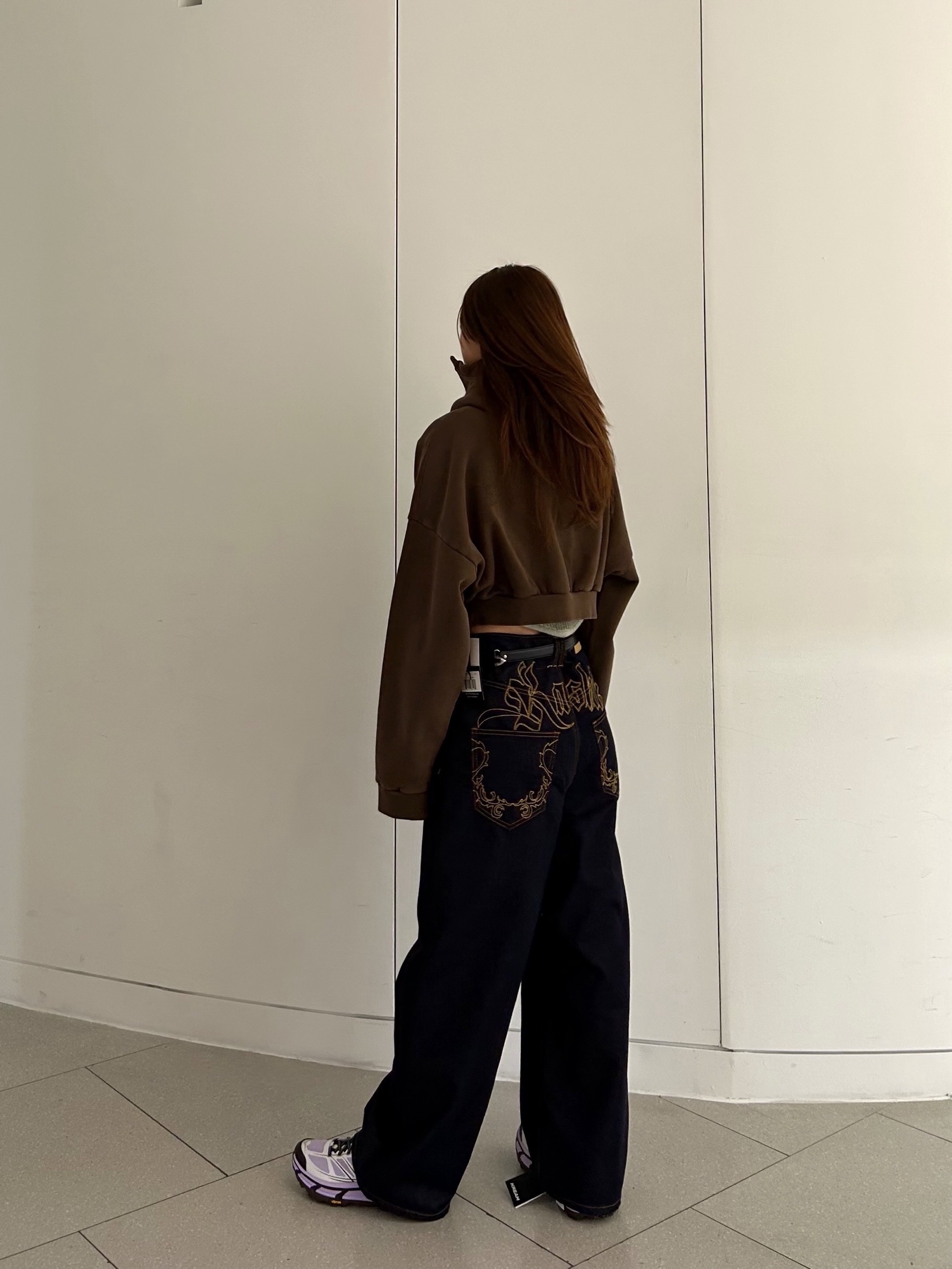 Entire Studios Women Cropped Full Zip Brunette - 25FW 착용 스타일 - 6
