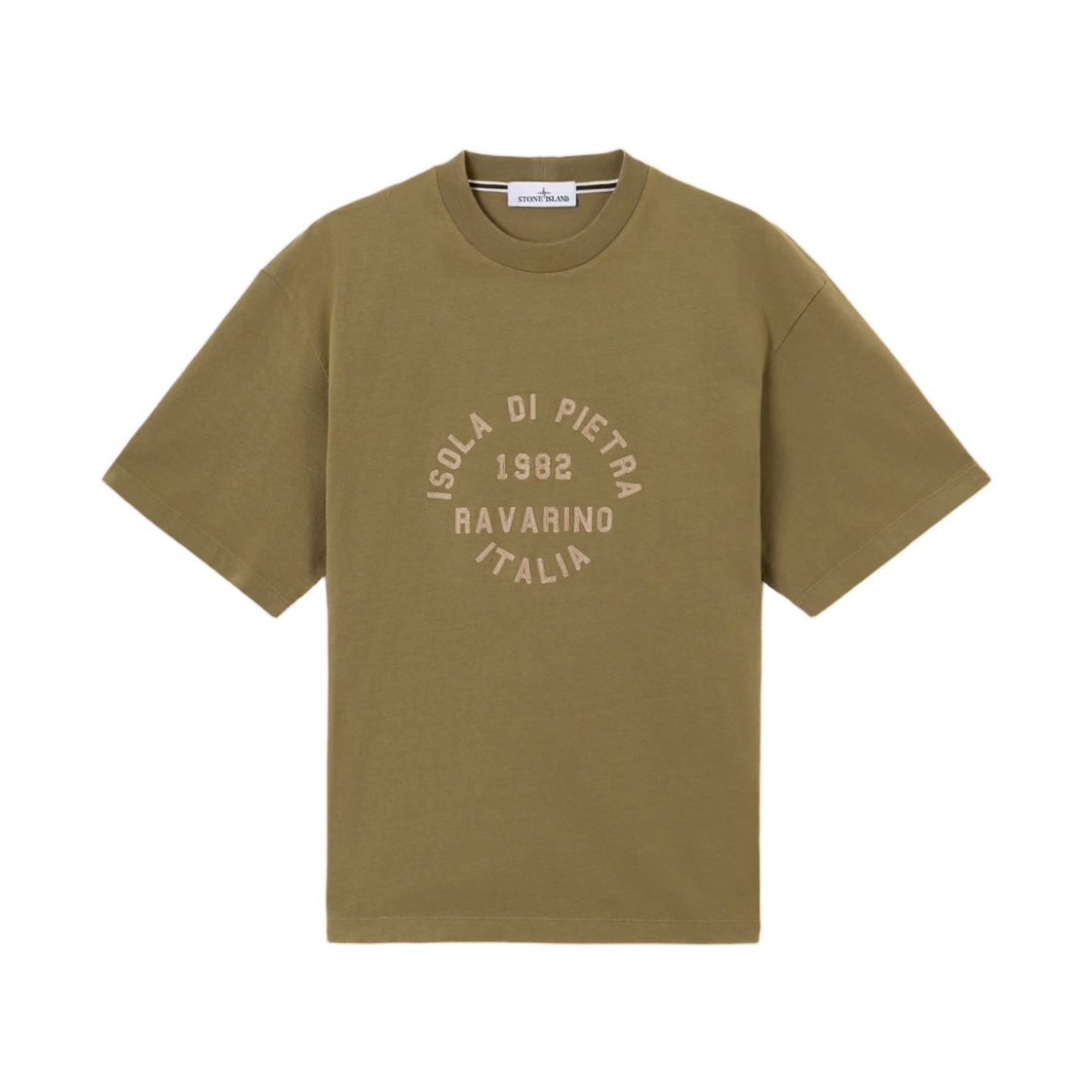L1S1521000-02S0289-V005G Stone Island 2100002 Combed Organic Cotton Jersey Regular-Fit T-Shirt with Circle Type Print Military Green - 26SS