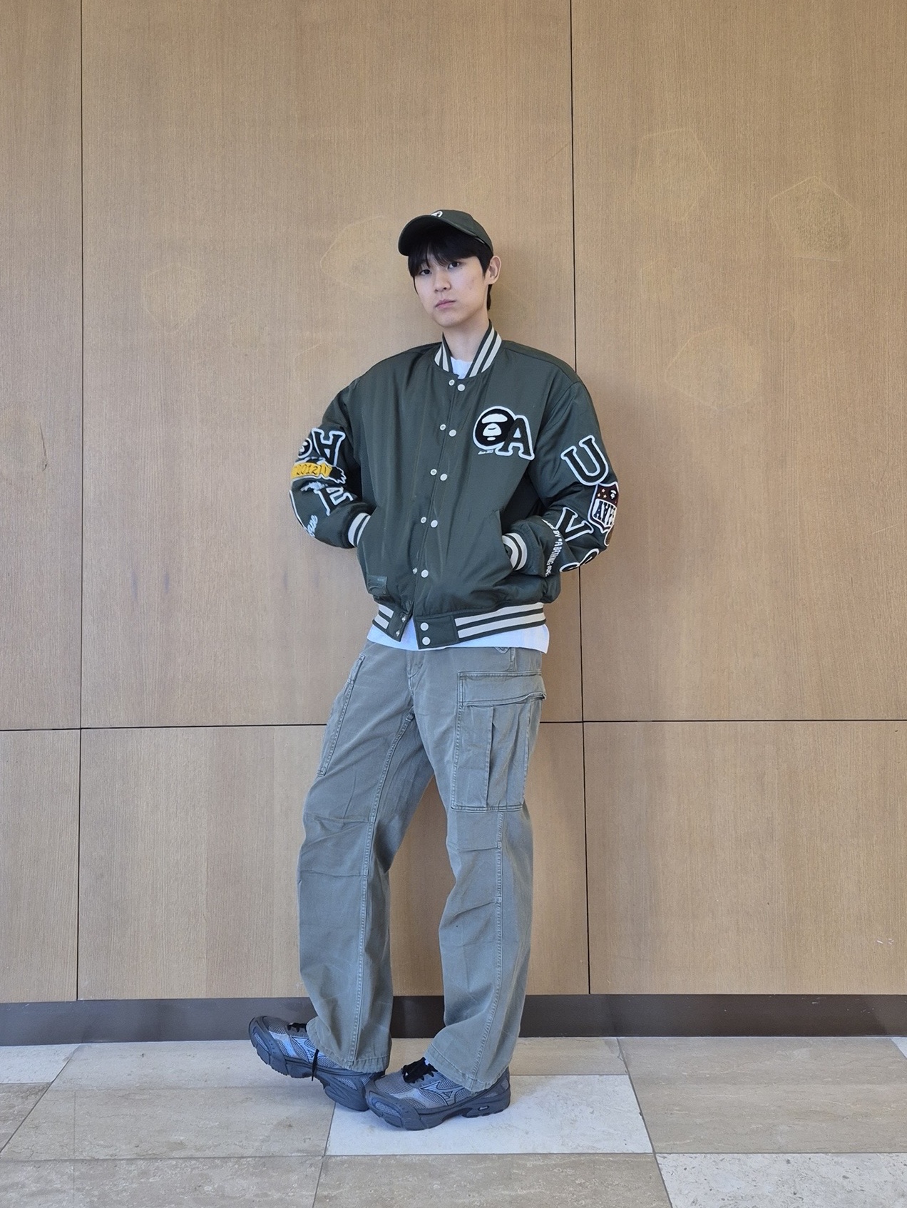 AAPE Main Jacket Dark Green - 25FW 착용 스타일 - 6