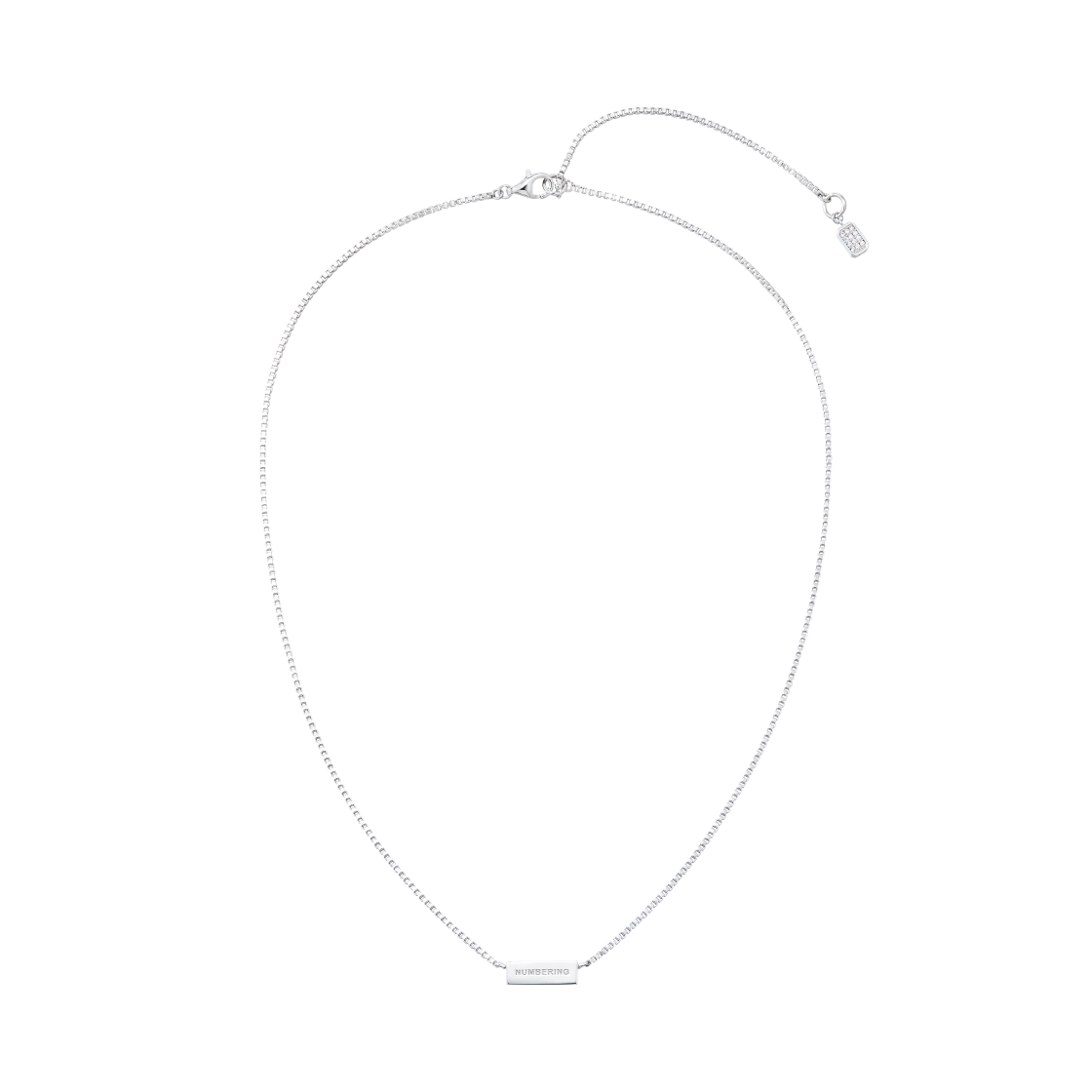 넘버링 #3726 사이드 파베 바 네크리스 실버(NUMBERING #3726 Side Pave Bar Necklace Silver)