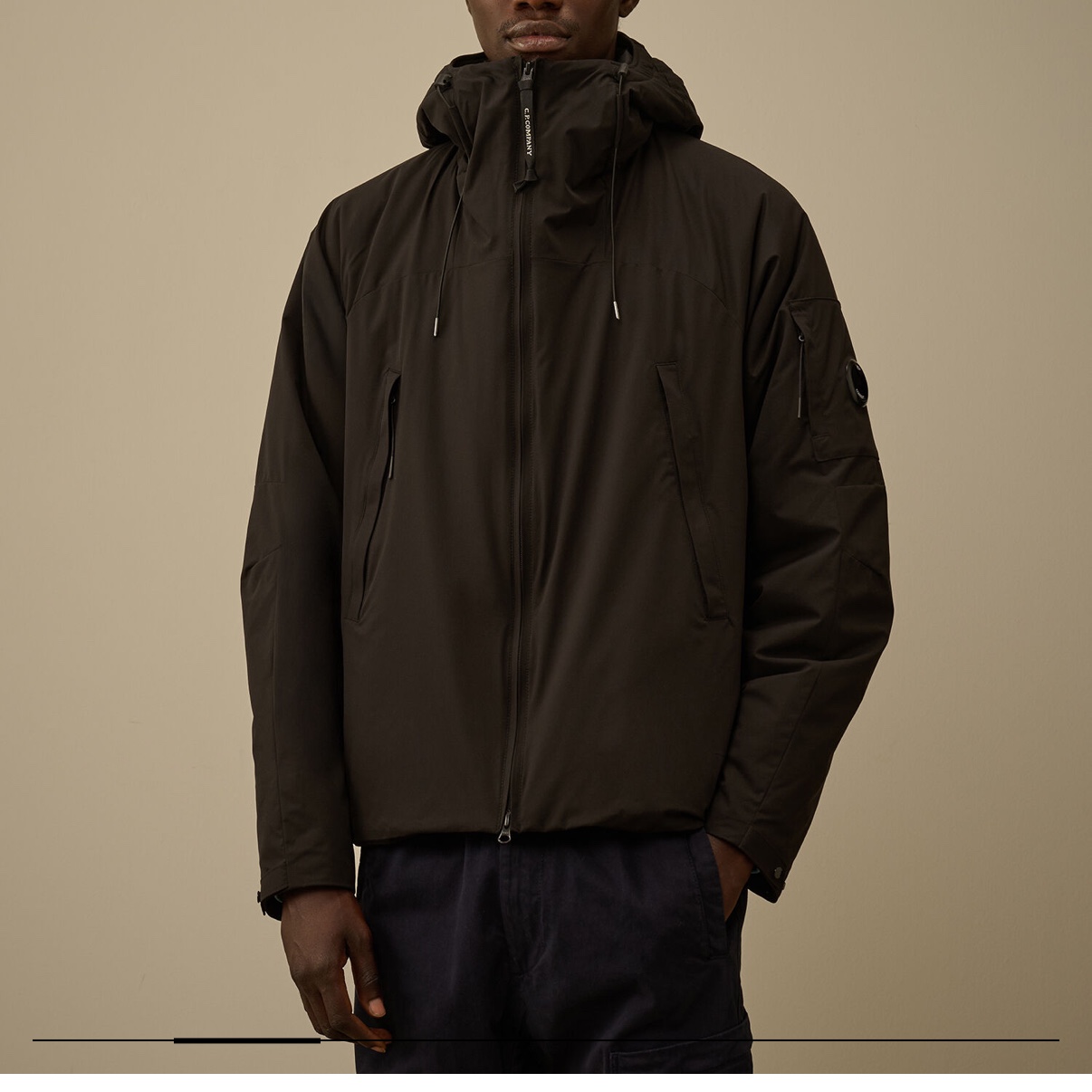 C.P. Company Pro-Tek Hooded Padded Jacket Black - 25FW 착용 스타일 - 2
