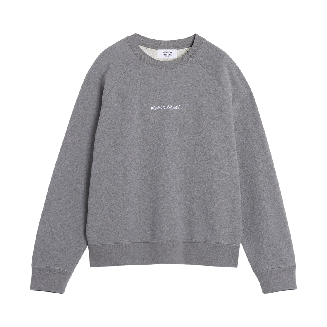 OM00309KM0001-H131 Maison Kitsune Embroidery Oversize Raglan Sweatshirt Medium Grey Melange
