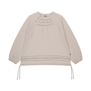 (W) Coyseio x Blythe Zigzag Pintuck Blouse Beige