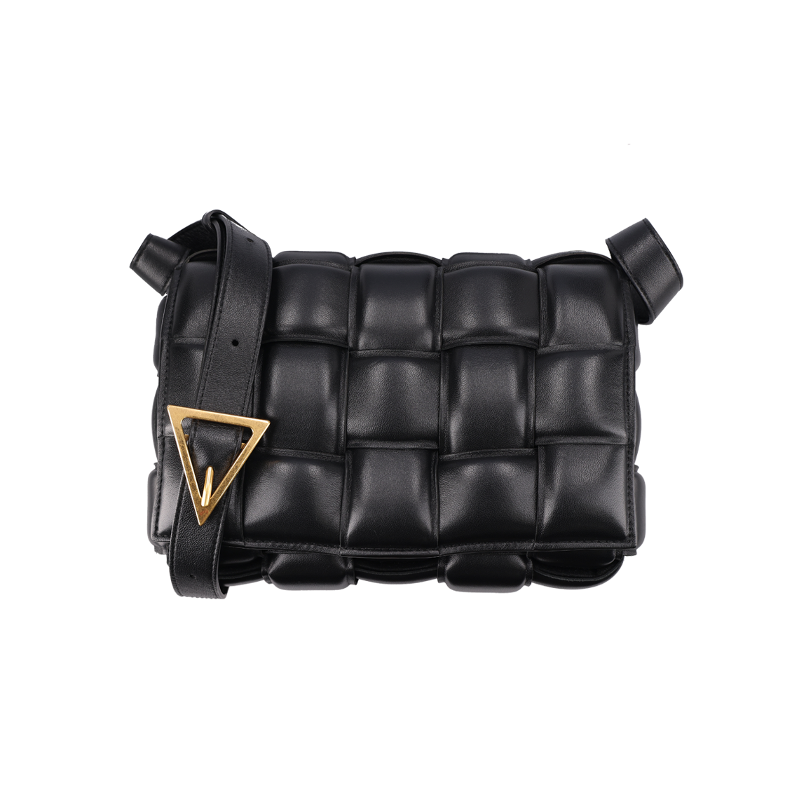 ITVN3GR3GLWH Bottega Veneta Small Padded Cassette Bag - Black Leather