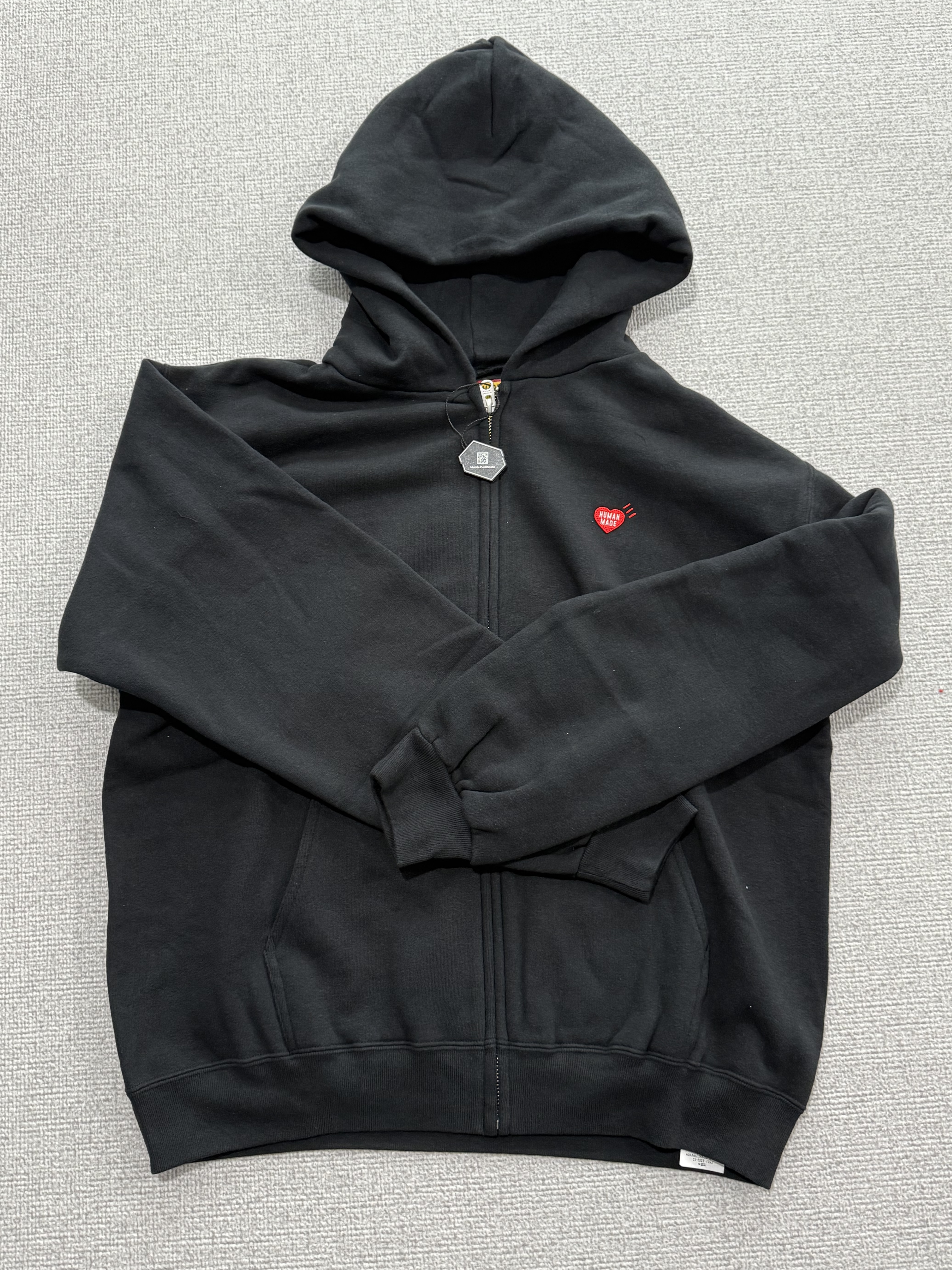 Human Made Classic Zip-Up Sweat Hoodie Black 착용 스타일