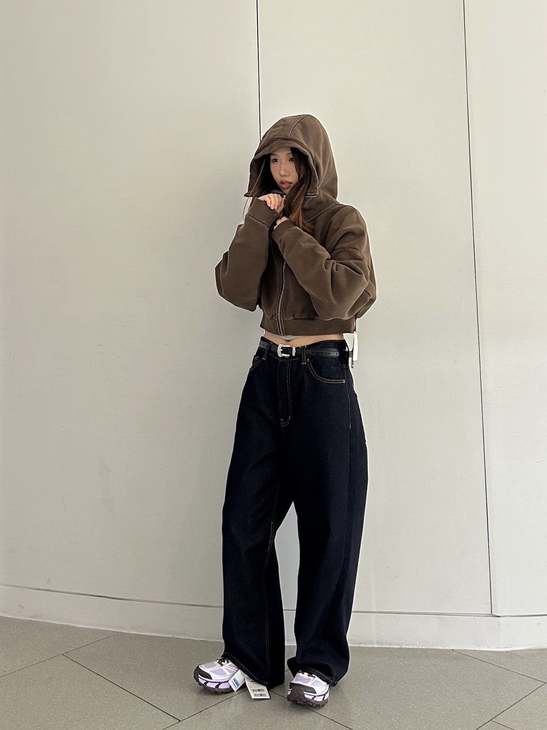 Entire Studios Women Cropped Full Zip Brunette - 25FW 착용 스타일 - 3