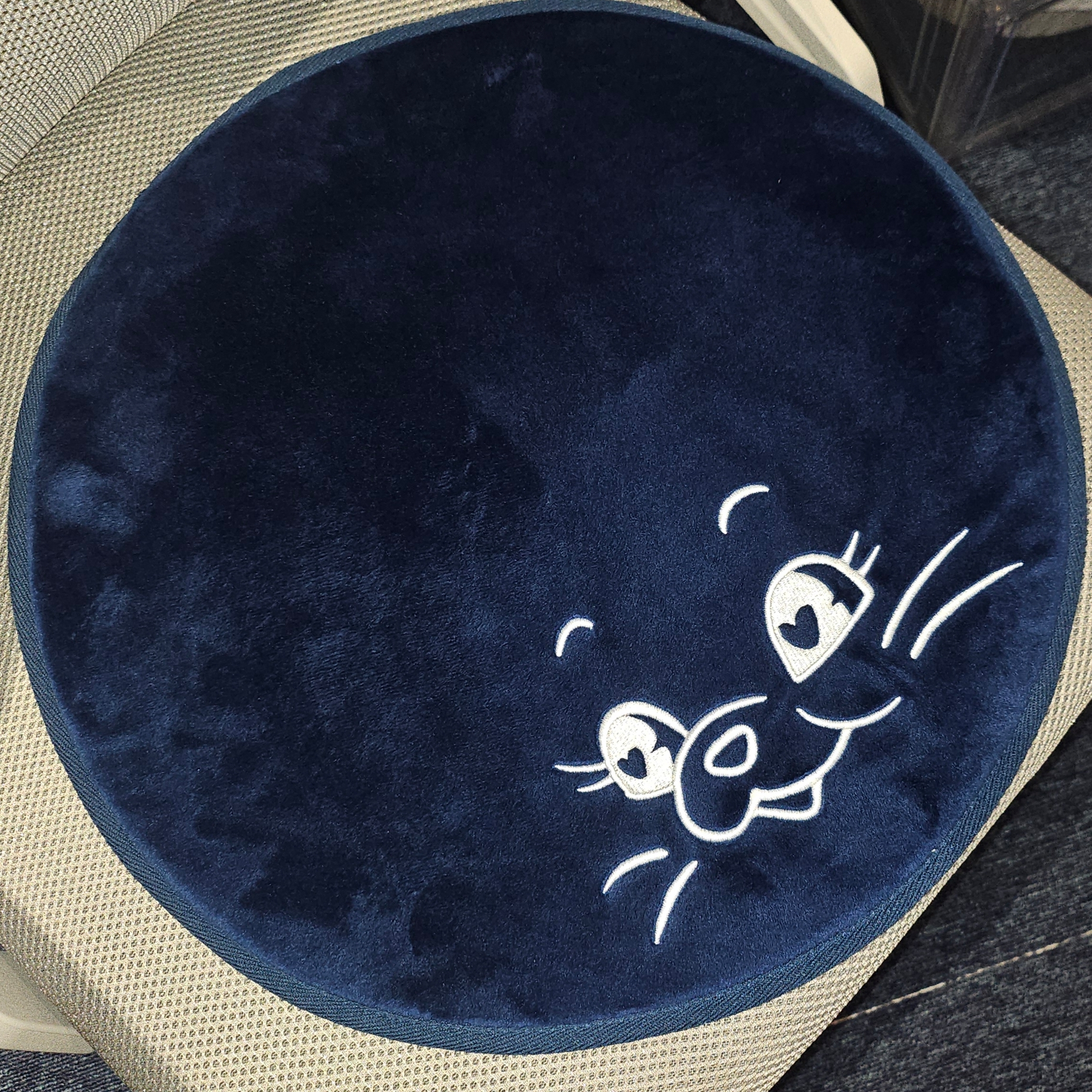 NewJeans Tokki Merchandise Sitting Cushion Navy 착용 스타일
