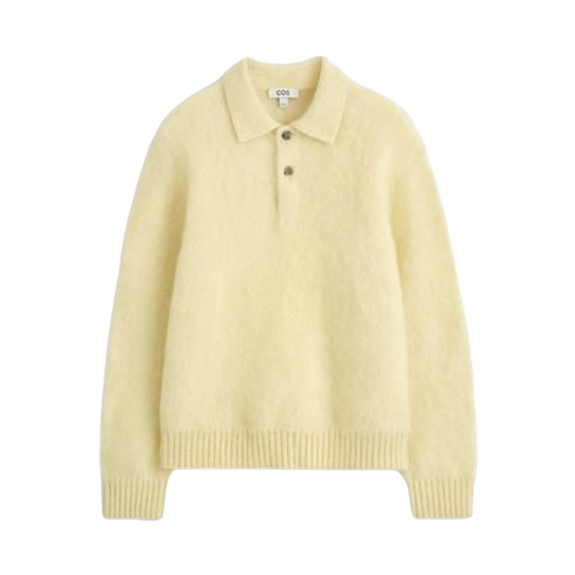 코스 브러쉬드 모헤어 블렌드 폴로 스웨터 라이트 베이지(COS Brushed Mohair Blend Polo Sweater Light Beige) - 1