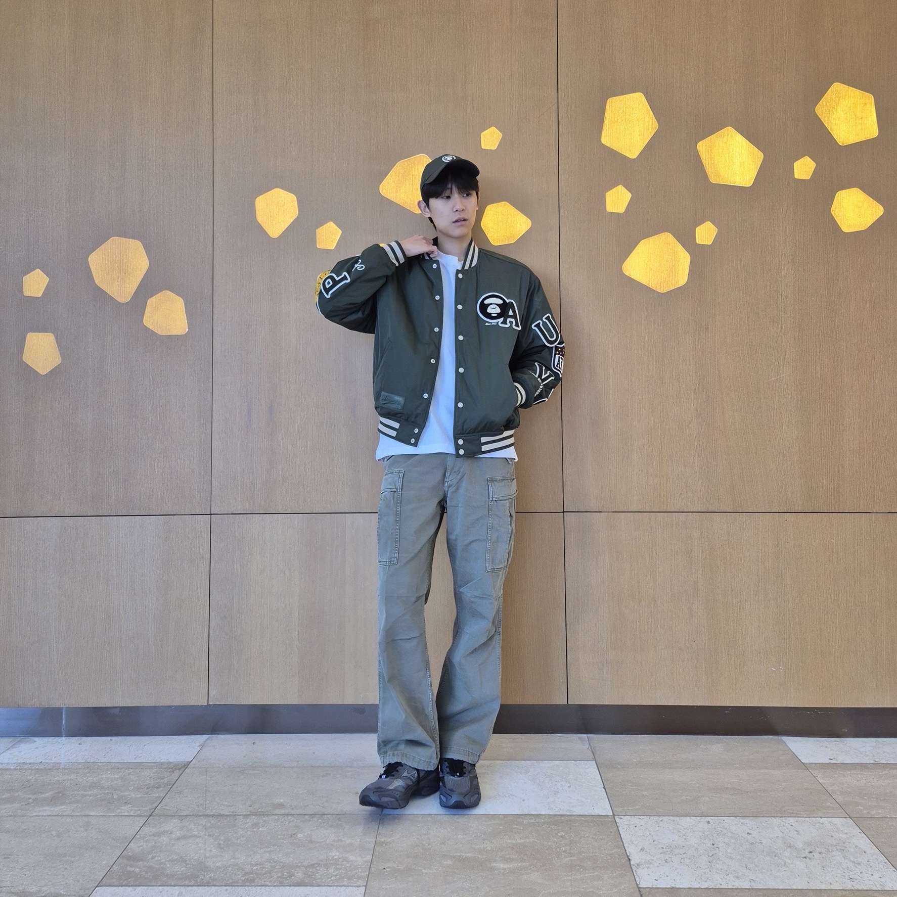AAPE Basic Aaper Tee White - 25SS 착용 스타일 - 2