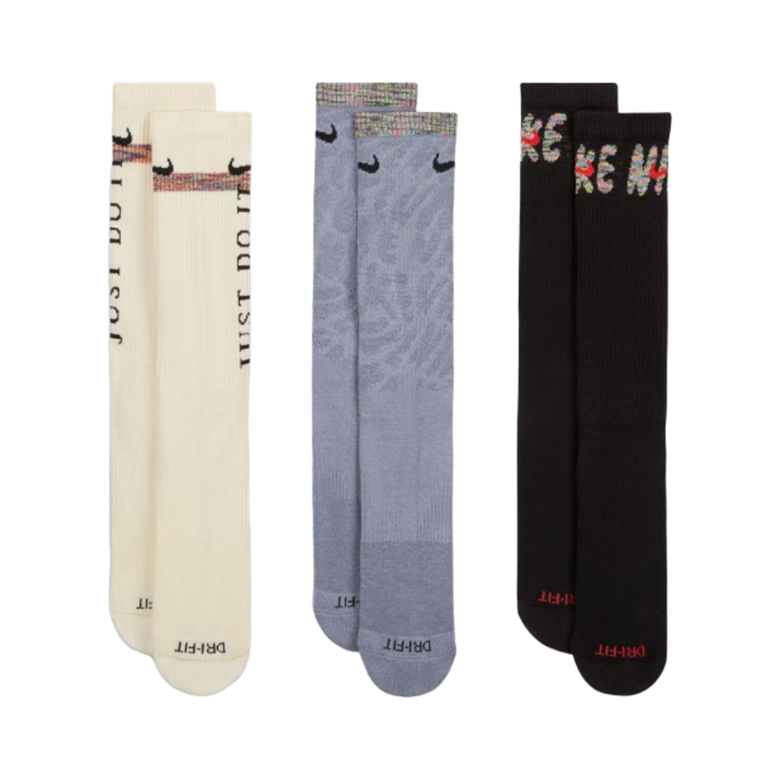 나이키 에브리데이 플러스 드라이핏 삭스 멀티컬러 (3개입/국내 정식 발매 제품)