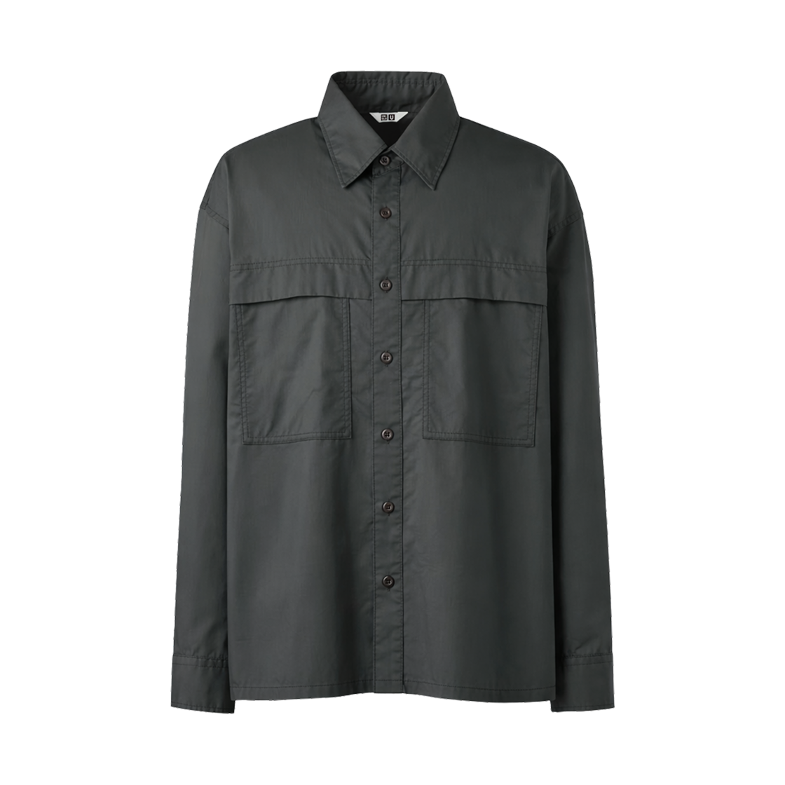 480652-08 Uniqlo Utility Oversized Shirt Dark Gray