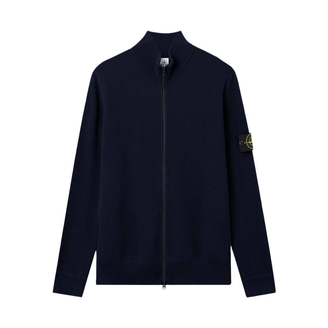 L1S1551001-26S00D8-V0020 Stone Island 5100126 Ribbed Soft Organic Cotton Regular-Fit Zip-Up Jumper Navy Blue - 26SS