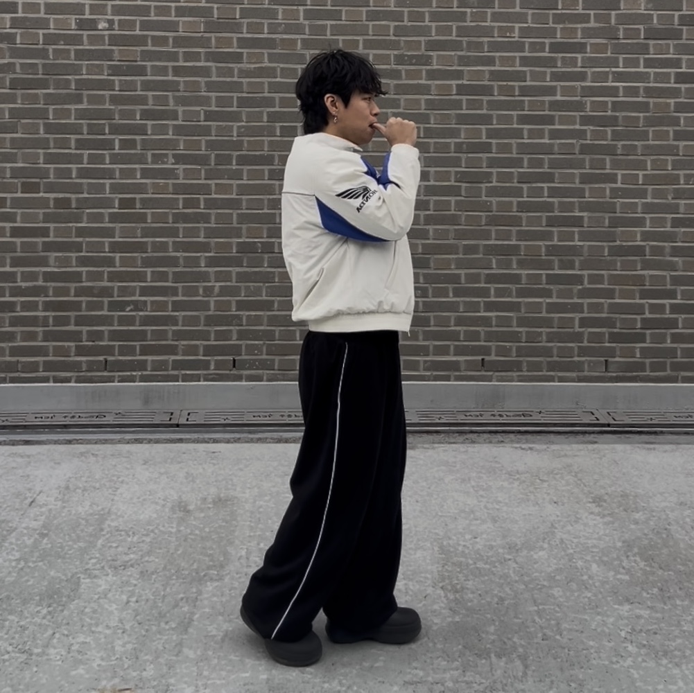 Honda Piping Motorcycle Blouson Jacket Ivory 착용 스타일