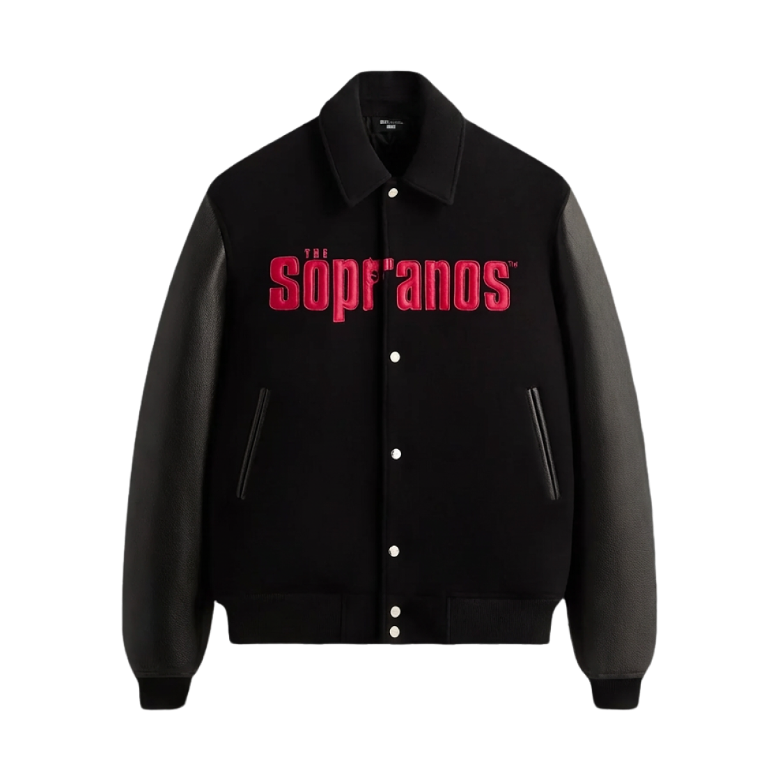 KHM011213-001 Kith x The Sopranos Varsity Jacket Black