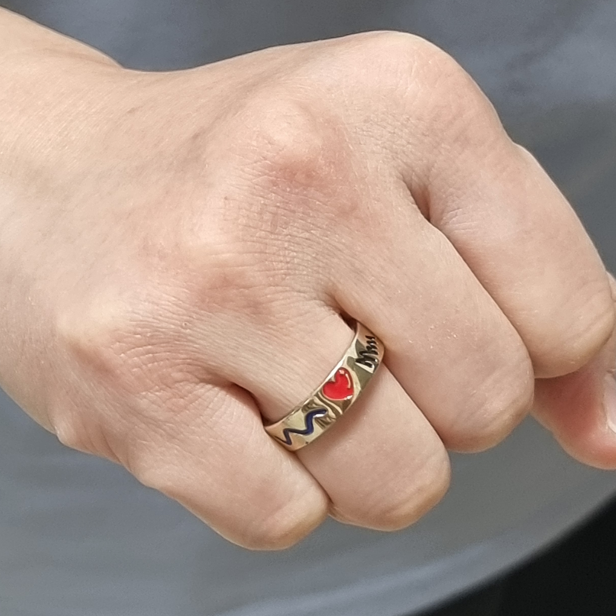 Nonenon Doodle Ring 6mm Silver925 18K Gold Plated 착용 스타일