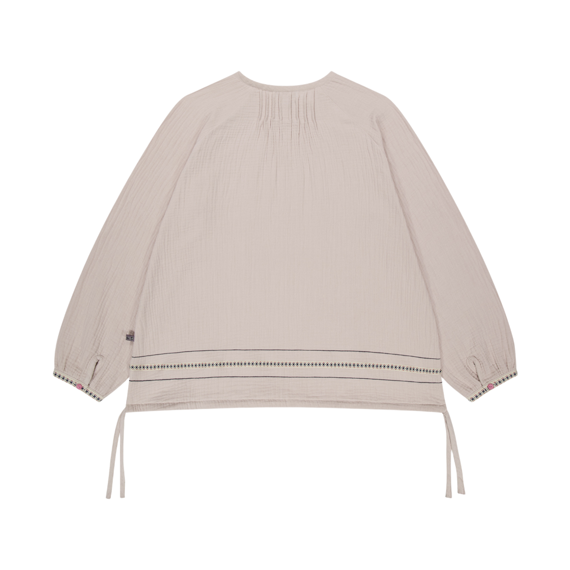(W) 코이세이오 x 브라이스 지그재그 핀턱 블라우스 베이지((W) Coyseio x Blythe Zigzag Pintuck Blouse Beige) - 2