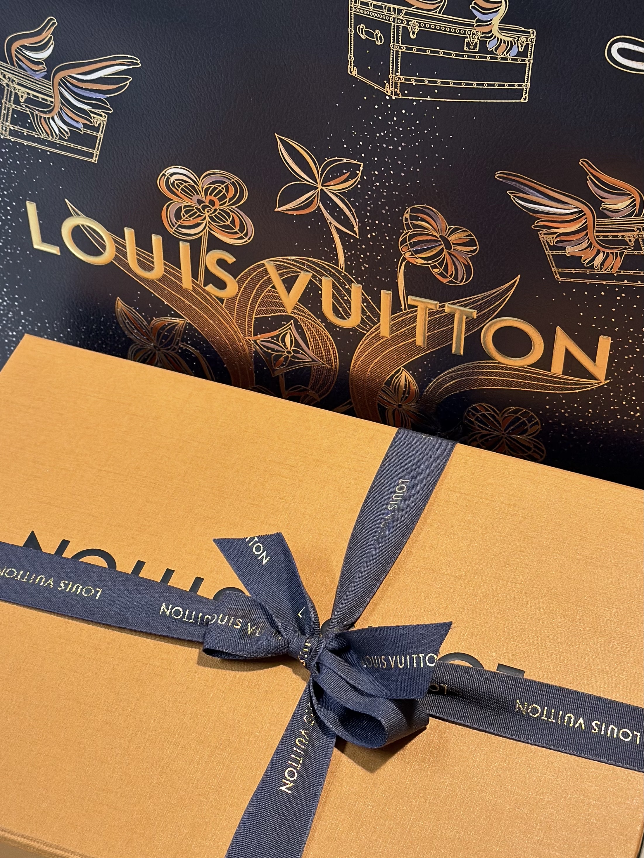 Louis Vuitton Monogram Gradient Muffler S00 Navy Blue 착용 스타일 - 2