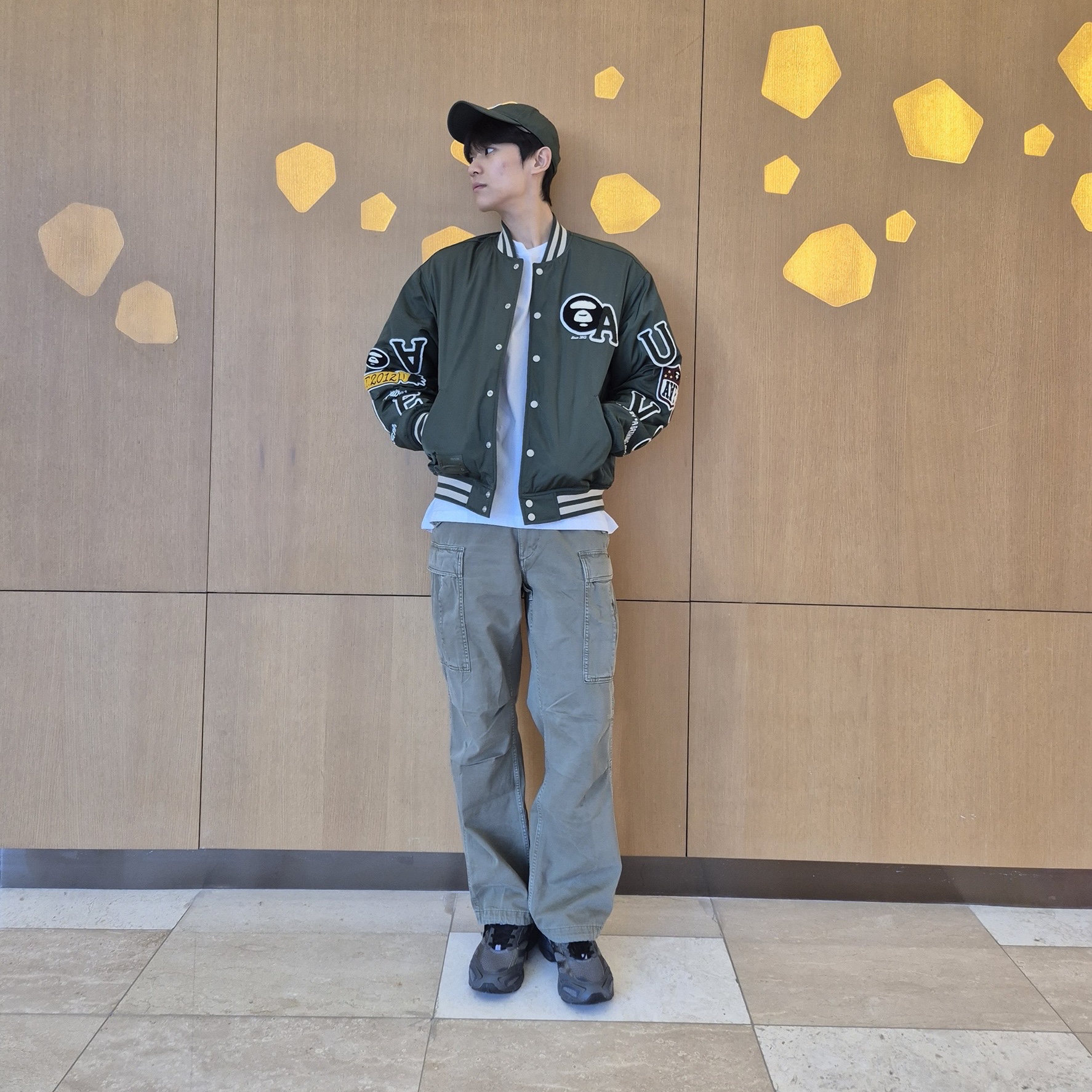 AAPE Basic Aaper Tee White - 25SS 착용 스타일 - 1