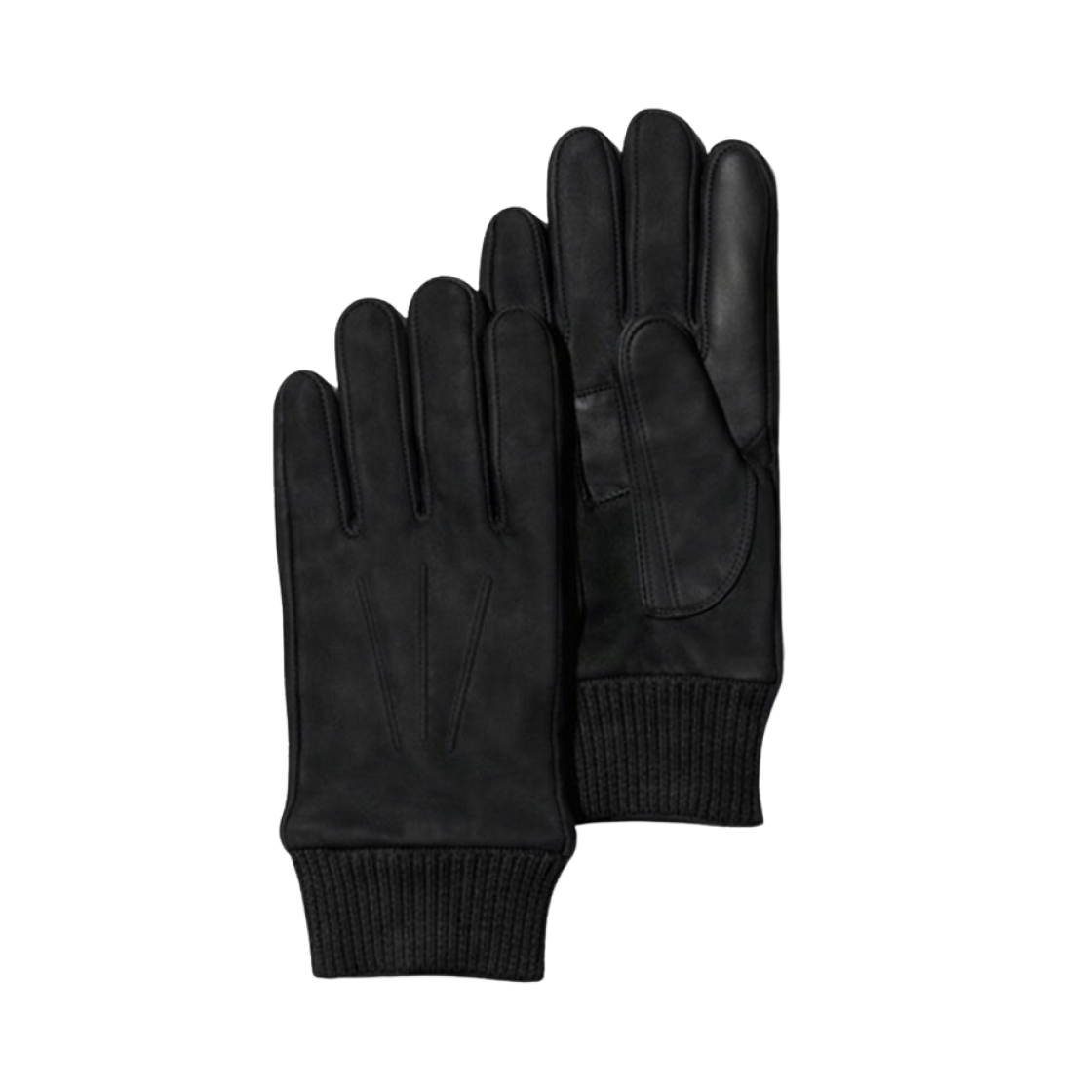 478316-09 Uniqlo Heattech Lined Faux Suede Gloves Black - JP