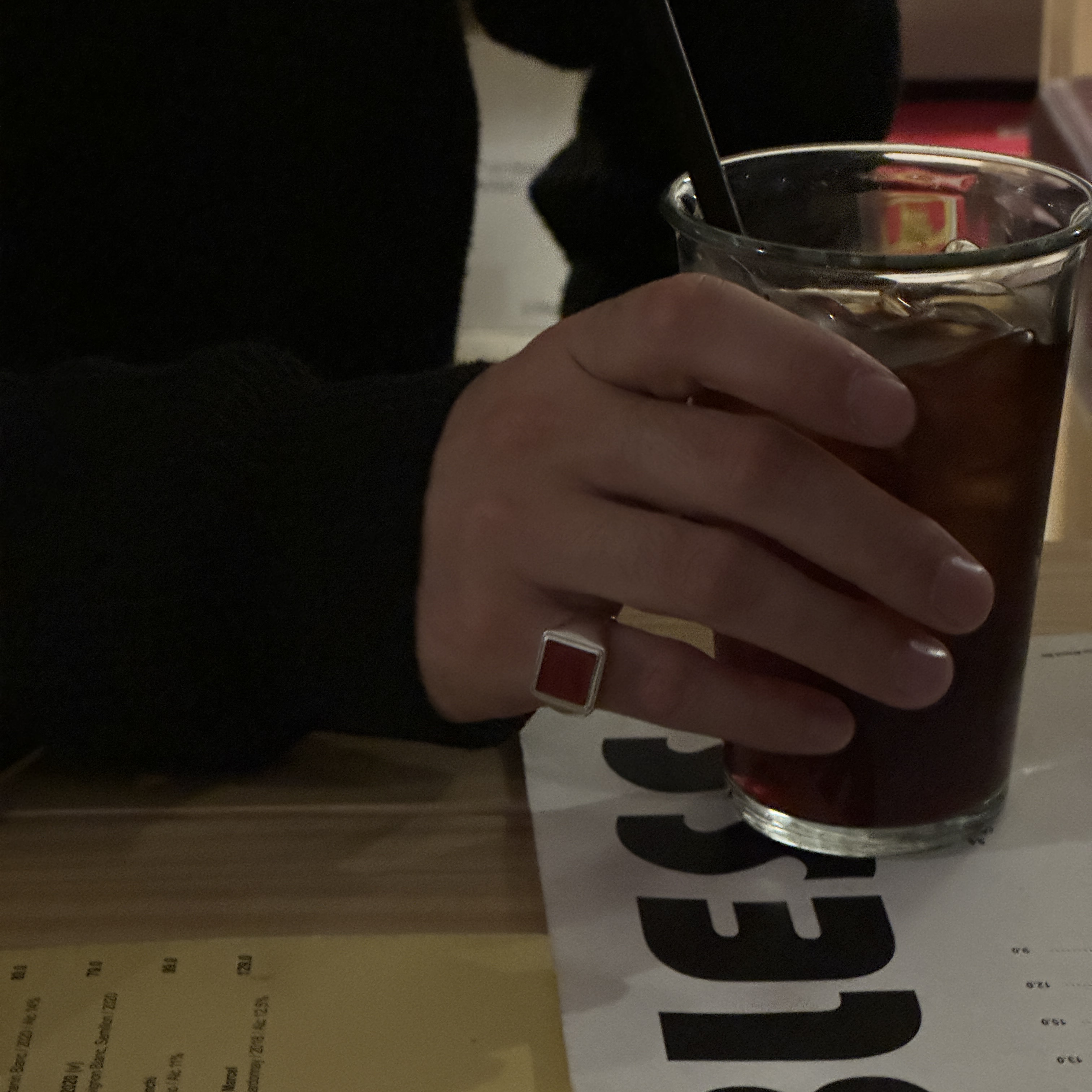 Bőr Bold Square Ring 착용 스타일 - 2