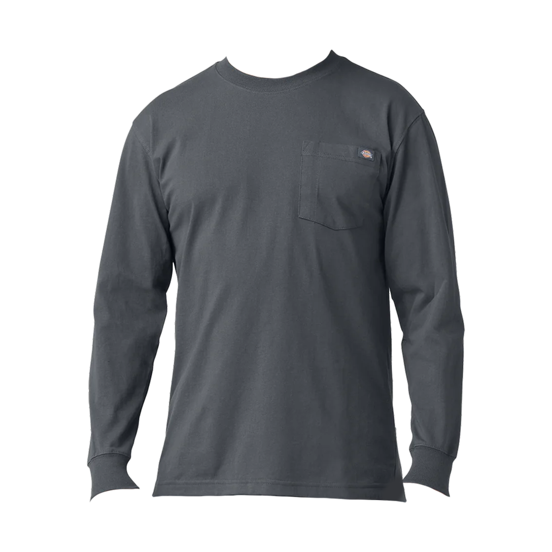 DK0WL4500CH Dickies Heavyweight Long Sleeve Pocket T-Shirt Charcoal Gray