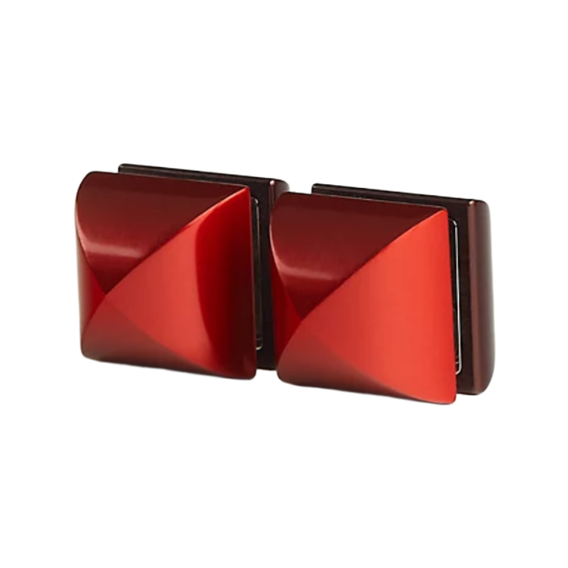 (W) 에르메스 메도르 알루 스터드 이어링 루즈 셀리에 루즈 비프((W) Hermes Medor Alu Stud Earrings Rouge Sellier Rouge Vif) - 2