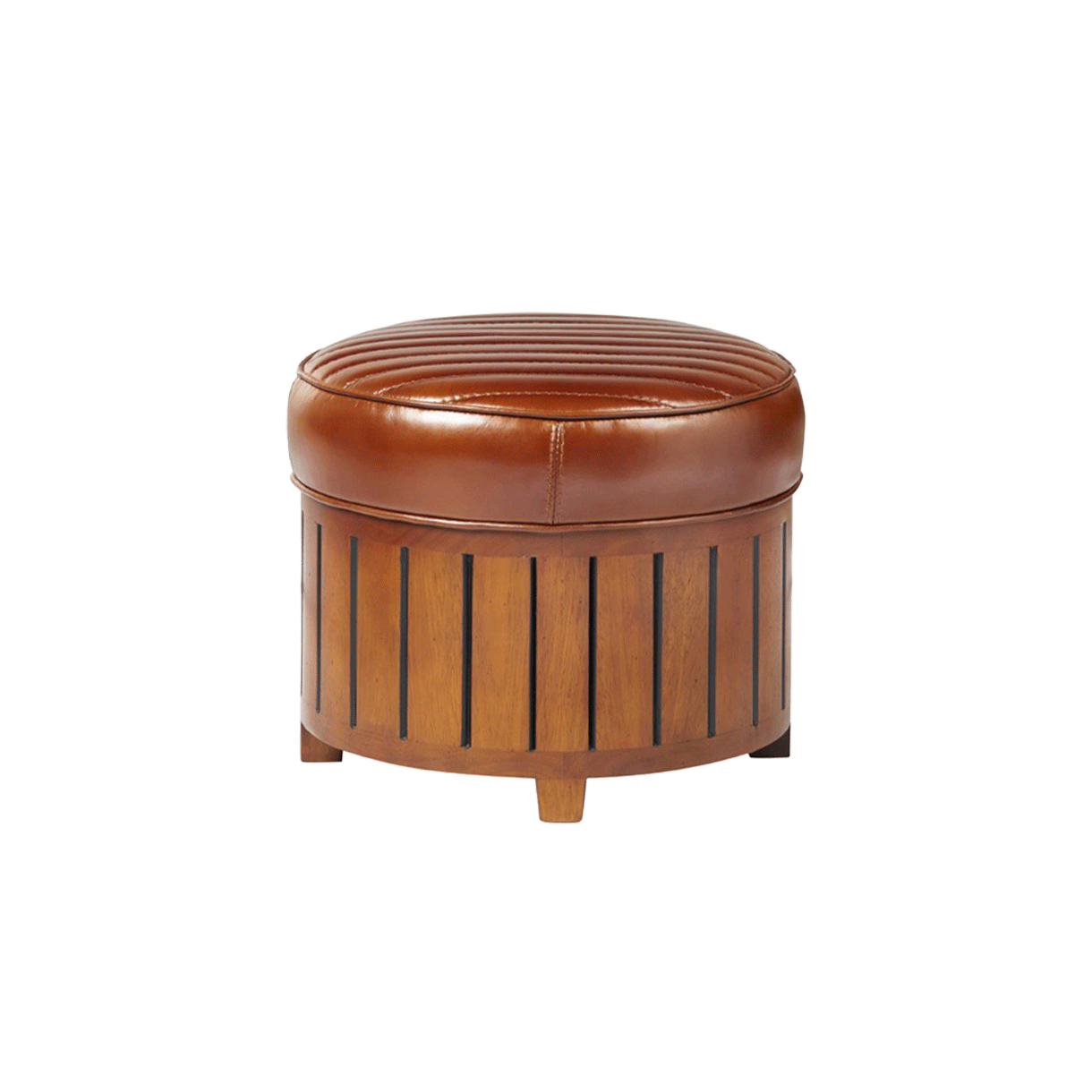 드비저리 프랑스 드비저리 꼬냑 라운드 스툴 오토만 빈티지레더([3% 포인트 적립] DE BEJARRY Cognac round stool vintage leather)