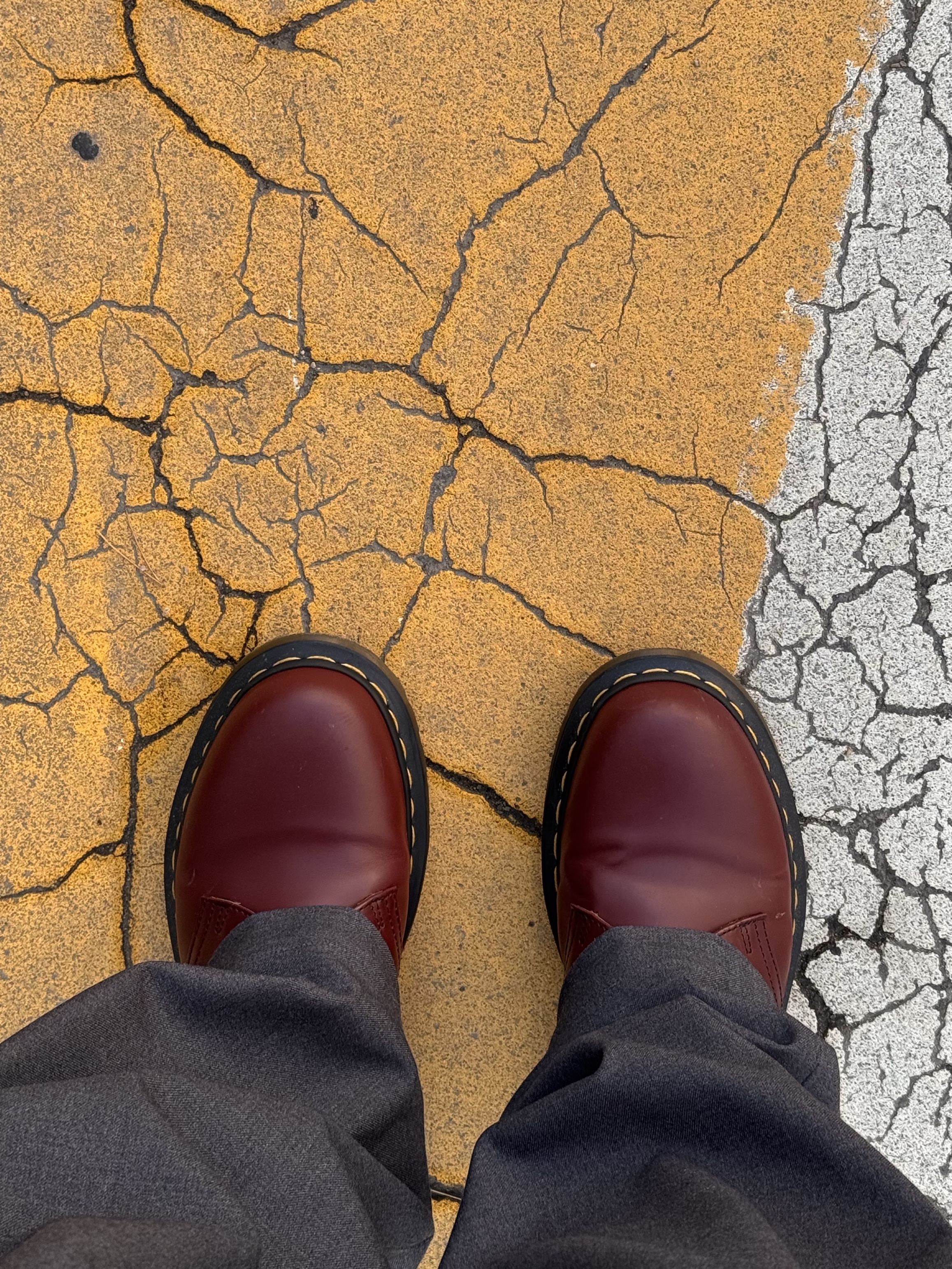 Dr. Martens 1461 Smooth Leather Oxford Shoes Cherry Red 착용 스타일 - 5