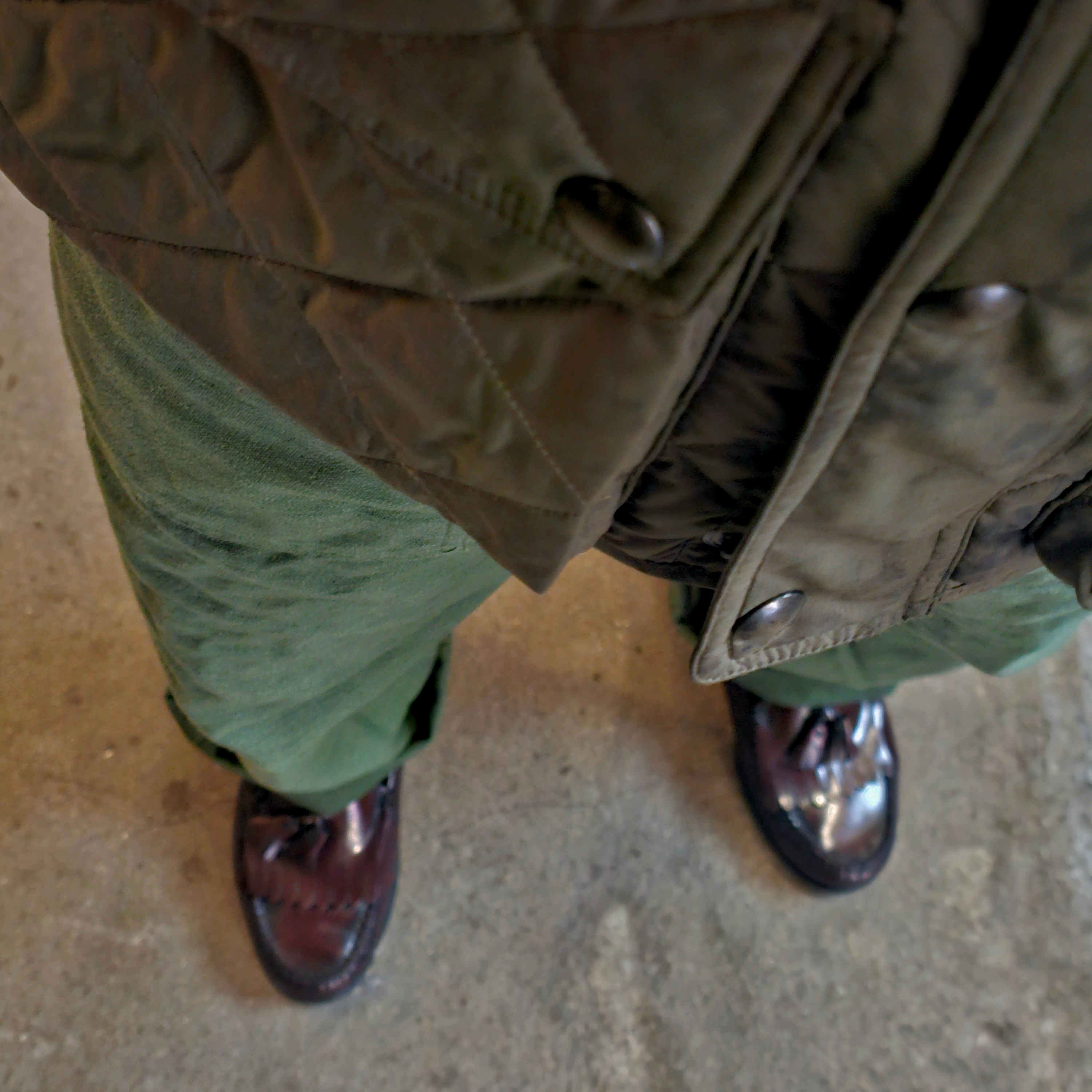 Orslow 5002 US Army Fatigue Pants Green 착용 스타일 - 7