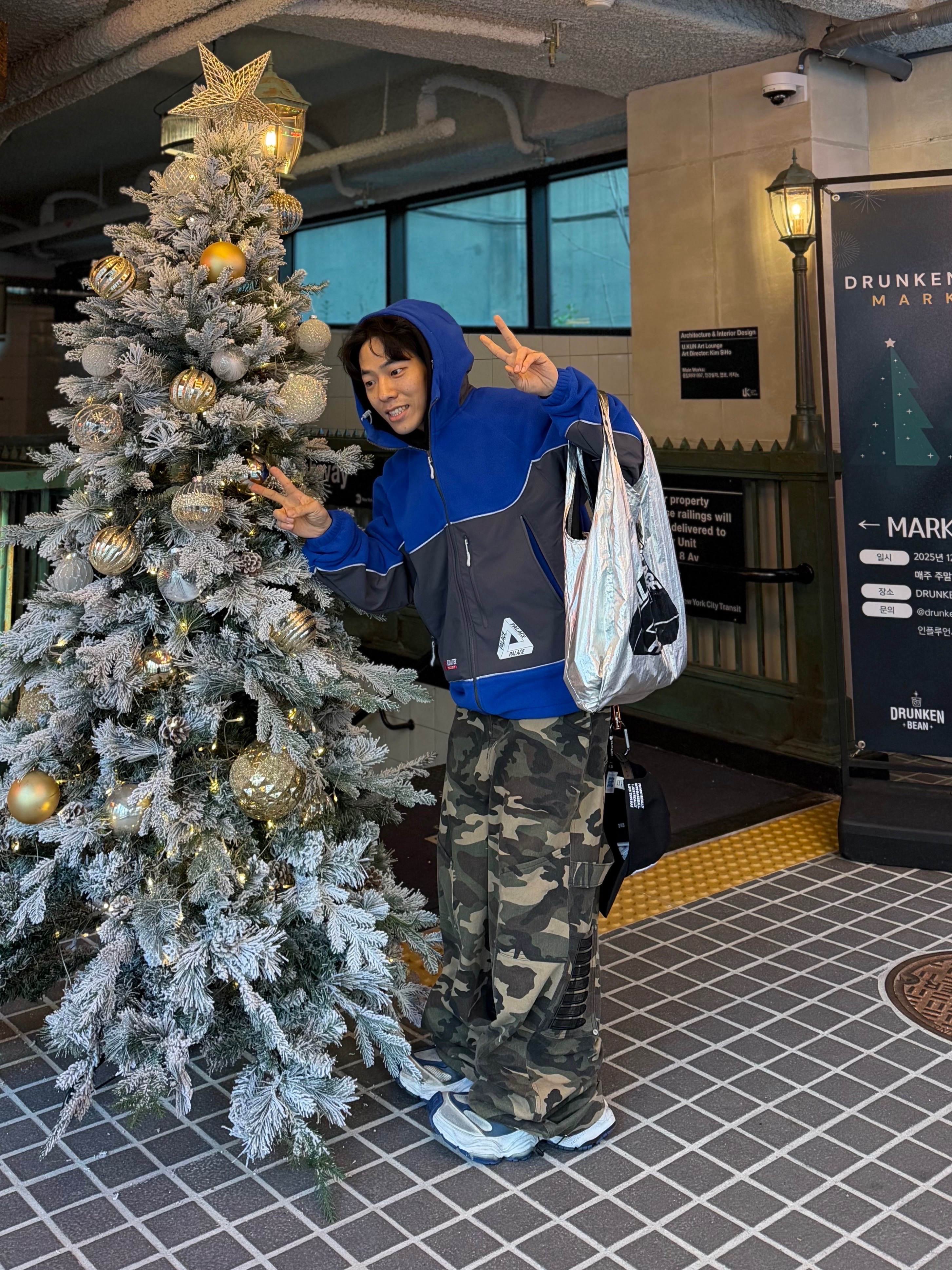 Palace Polartec 3M Hooded Jacket Ultra - 23FW, Palace Palace Shop Reusable Bag Silver - 22FW 착용 스타일 - 4