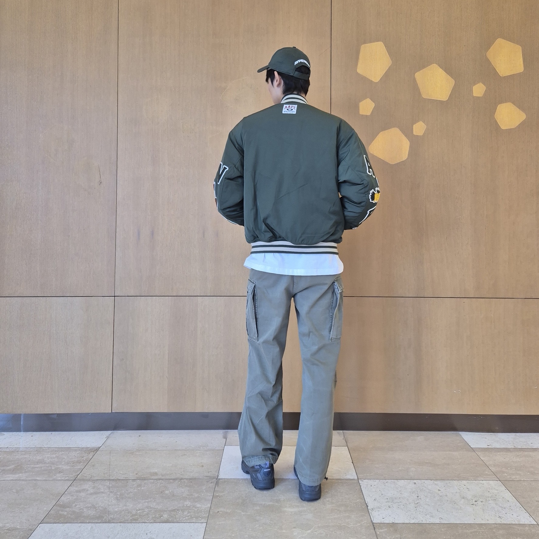 AAPE Now Cap Dark Green - 25FW 착용 스타일 - 4