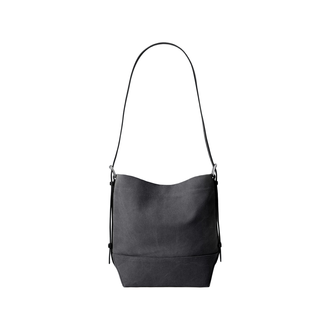 르메르 스몰 벨티드 토트백 코튼 캔버스 타이 다이 코튼 애쉬 블랙(Lemaire Small Belted Tote Bag Cotton Canvas Tie Dye Cotton Ash Black) - 1