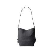 Lemaire Small Belted Tote Bag Cotton Canvas Tie Dye Cotton Ash Black