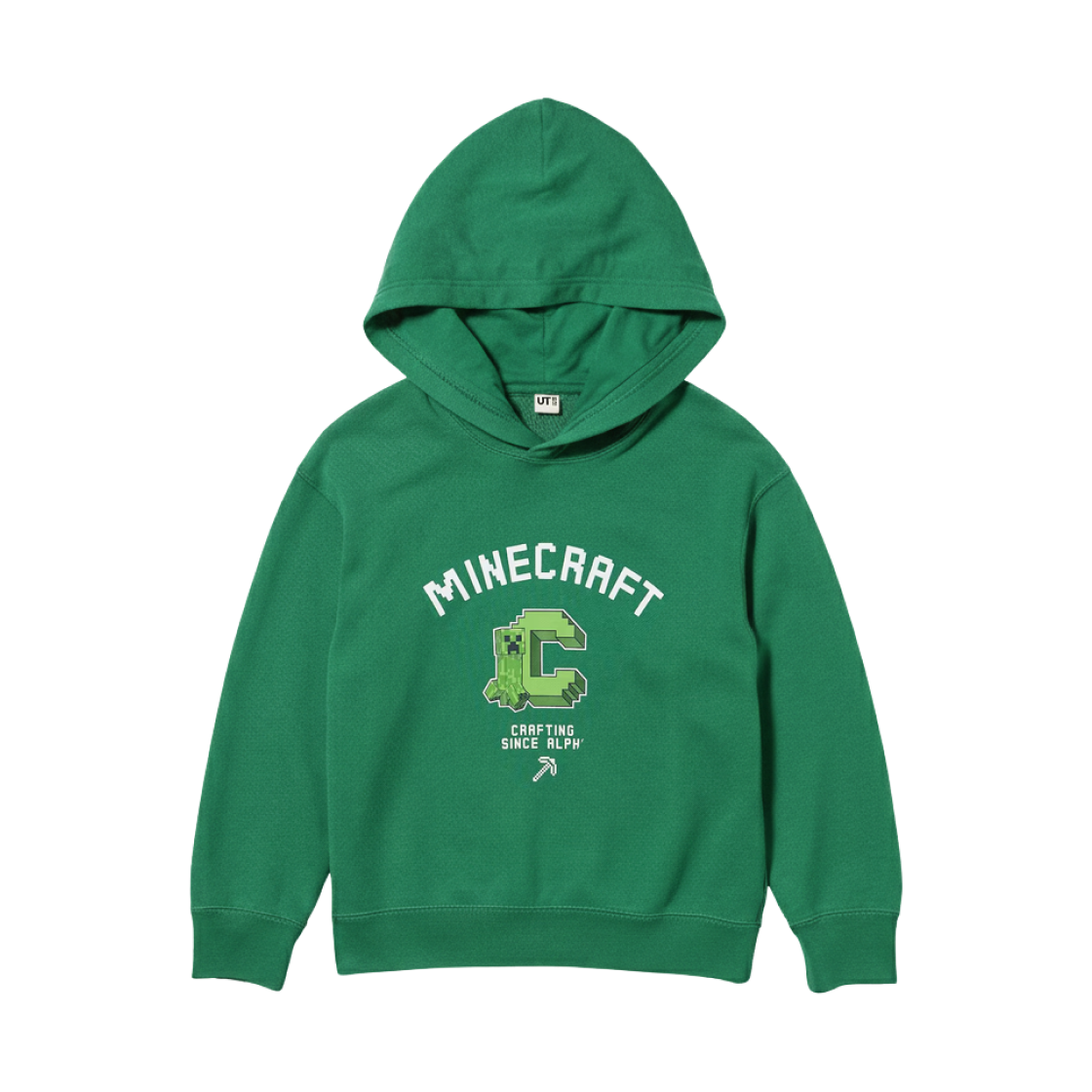 (키즈) 유니클로 마인크래프트 스웨트 후드 그린 - JP((Kids) Uniqlo Minecraft Sweat Hoodie Green - JP)