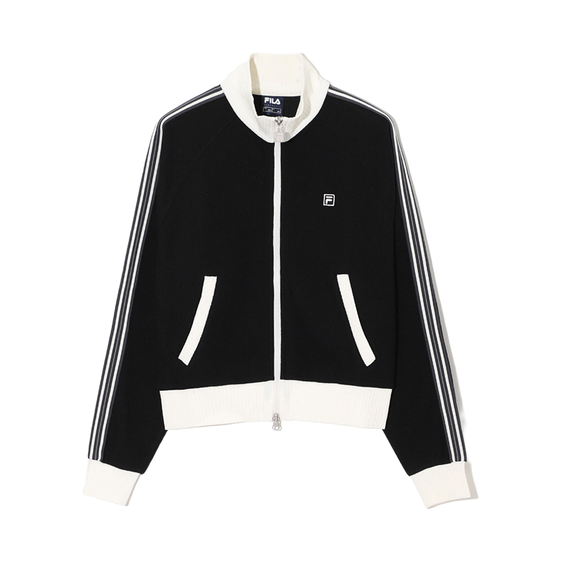 [6% 적립] 휠라 1911 니트 트랙 집업 블랙